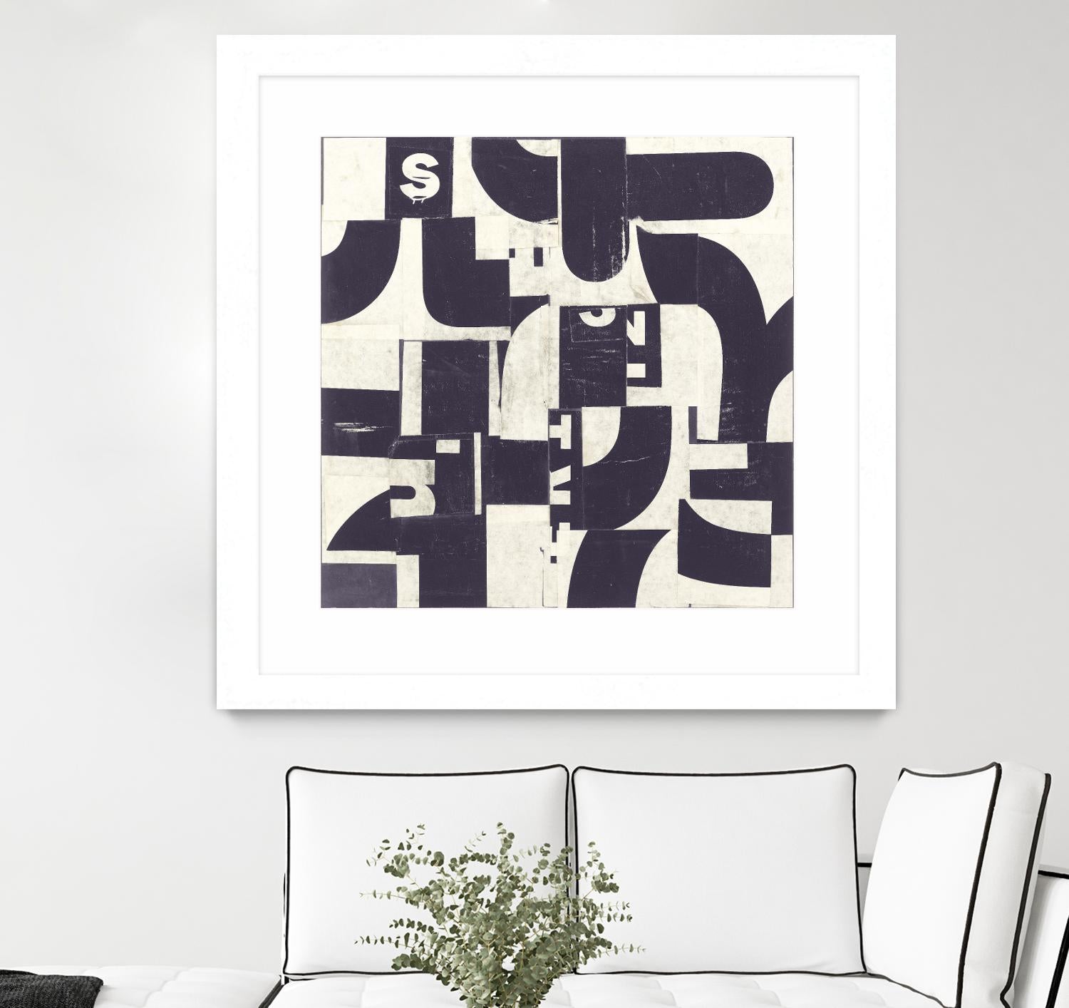 Collaged Letters Purple D by JB Hall on GIANT ART - white abstract