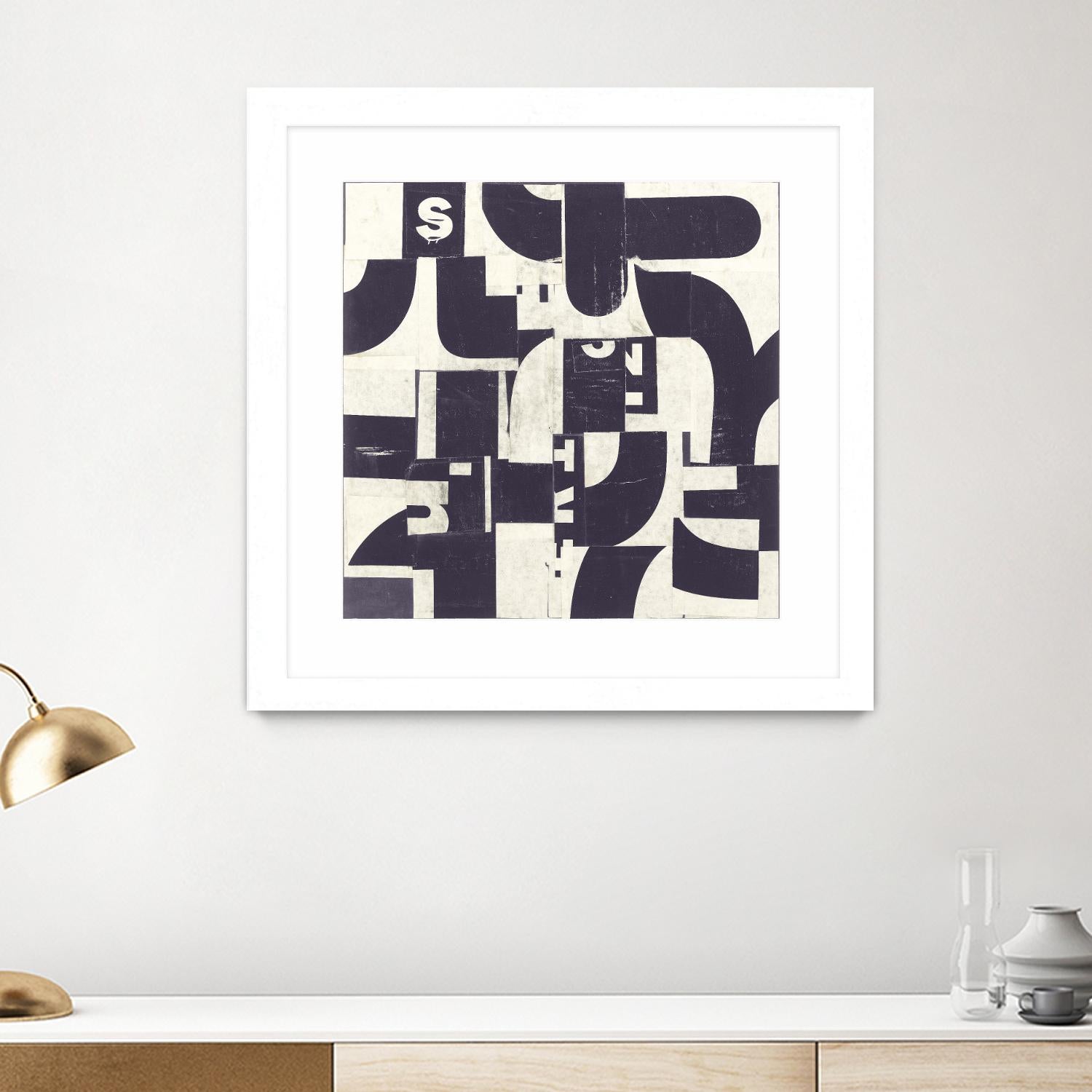 Collaged Letters Purple D by JB Hall on GIANT ART - white abstract