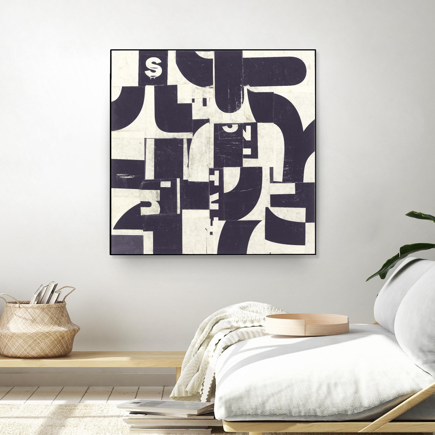 Collaged Letters Purple D by JB Hall on GIANT ART - white abstract