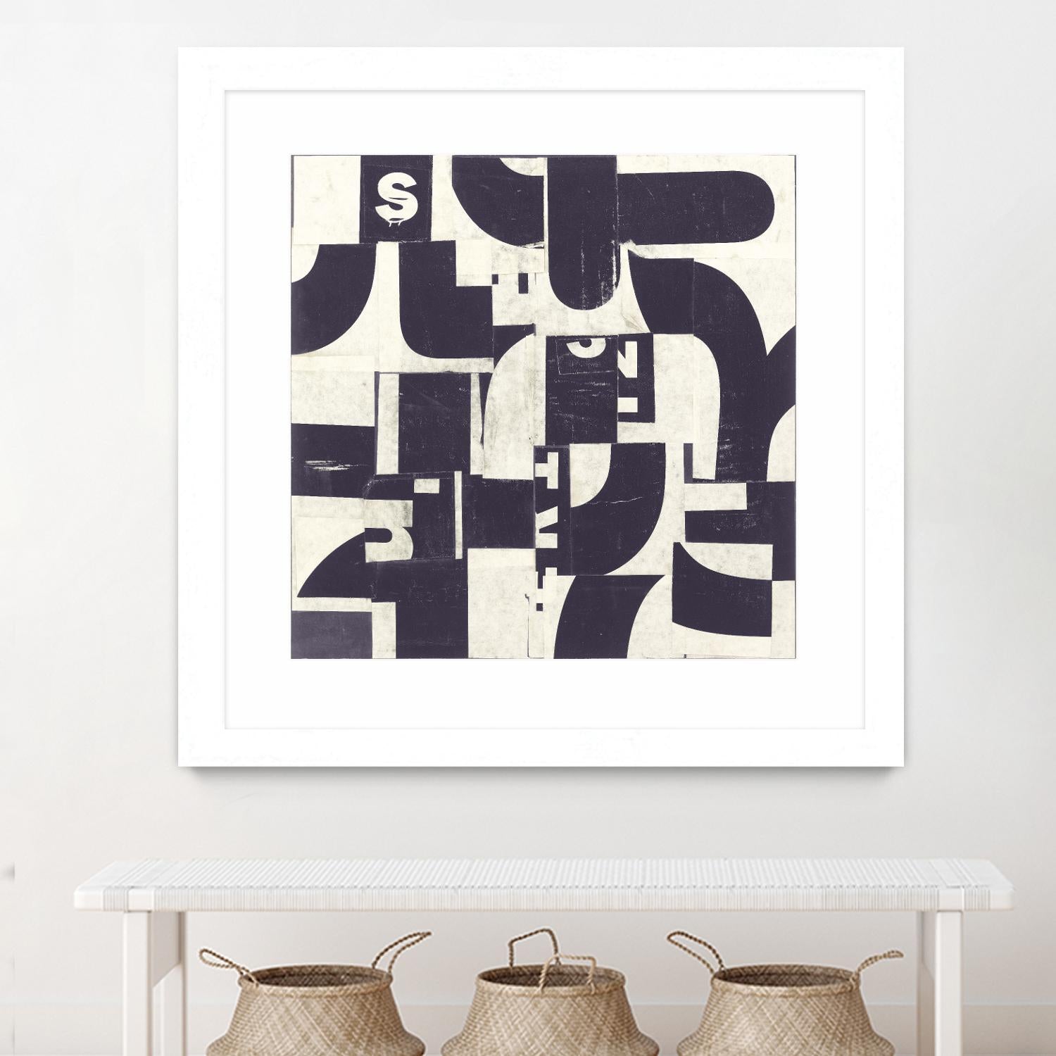 Collaged Letters Purple D by JB Hall on GIANT ART - white abstract