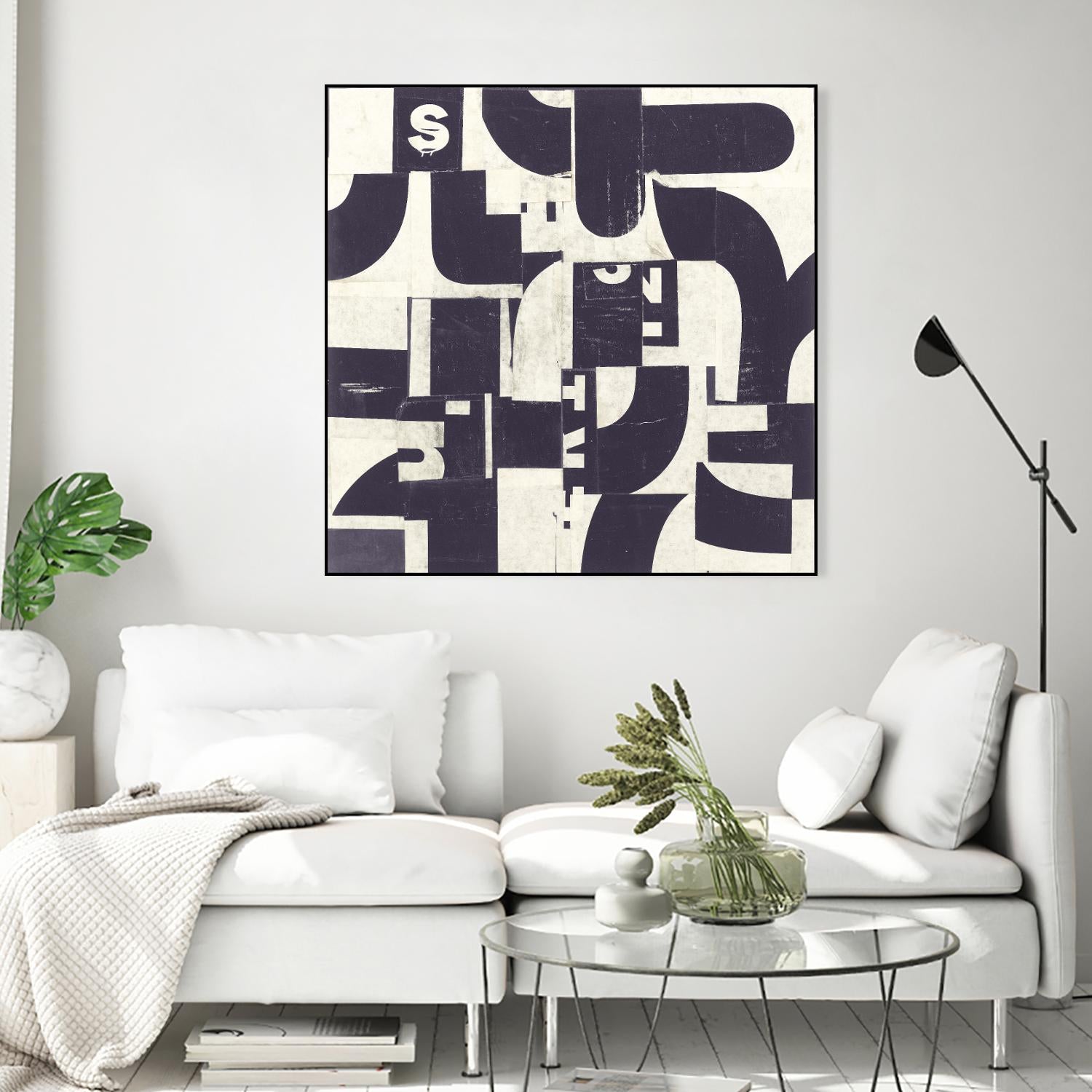 Collaged Letters Purple D by JB Hall on GIANT ART - white abstract