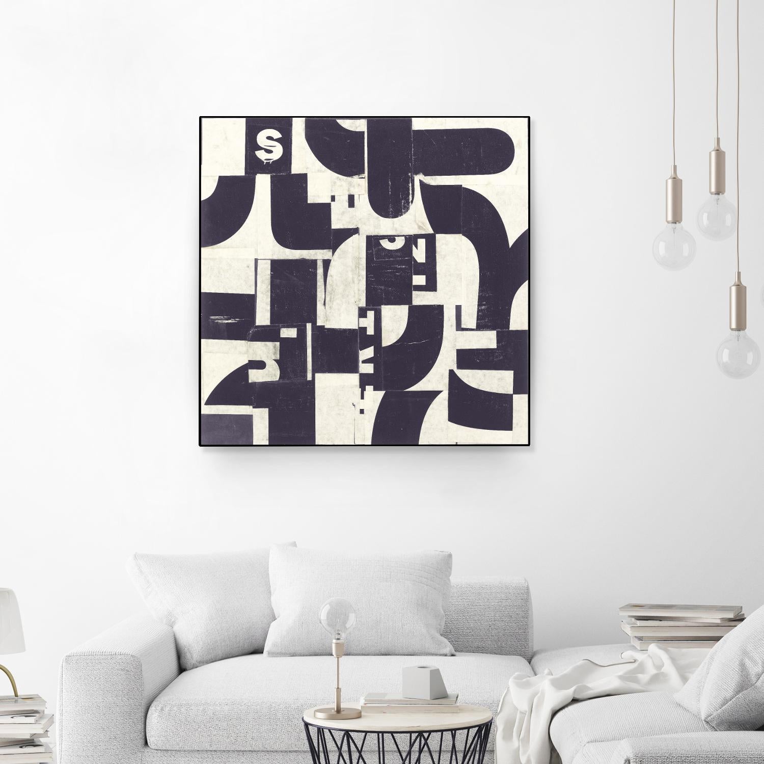 Collaged Letters Purple D by JB Hall on GIANT ART - white abstract