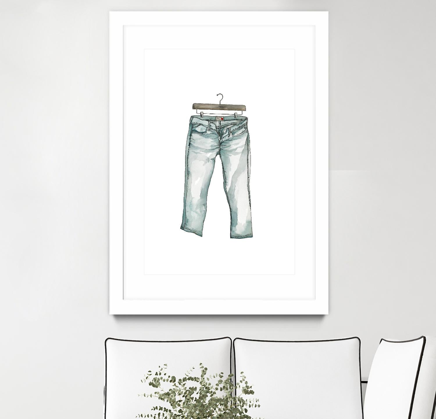 Wearables 2 by NM Studio on GIANT ART - blue figurative watercolor