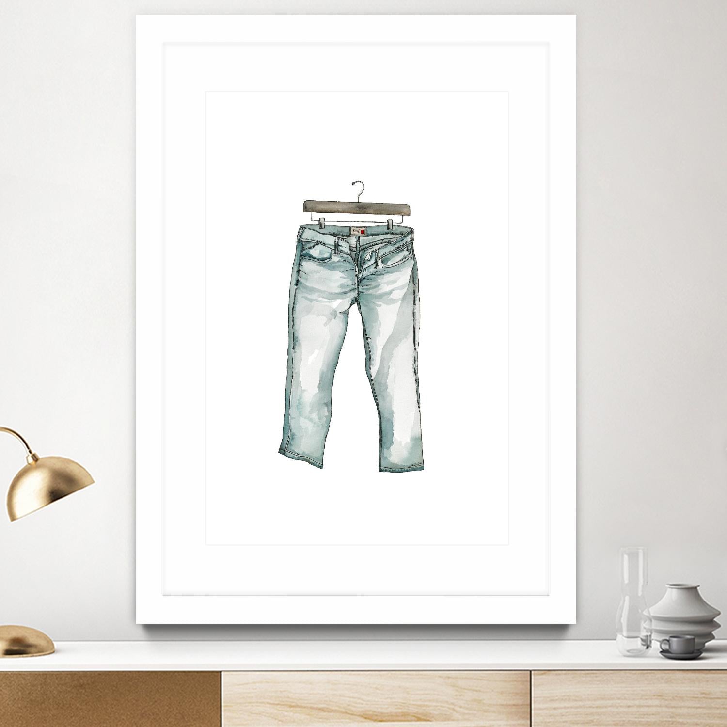 Wearables 2 by NM Studio on GIANT ART - blue figurative watercolor