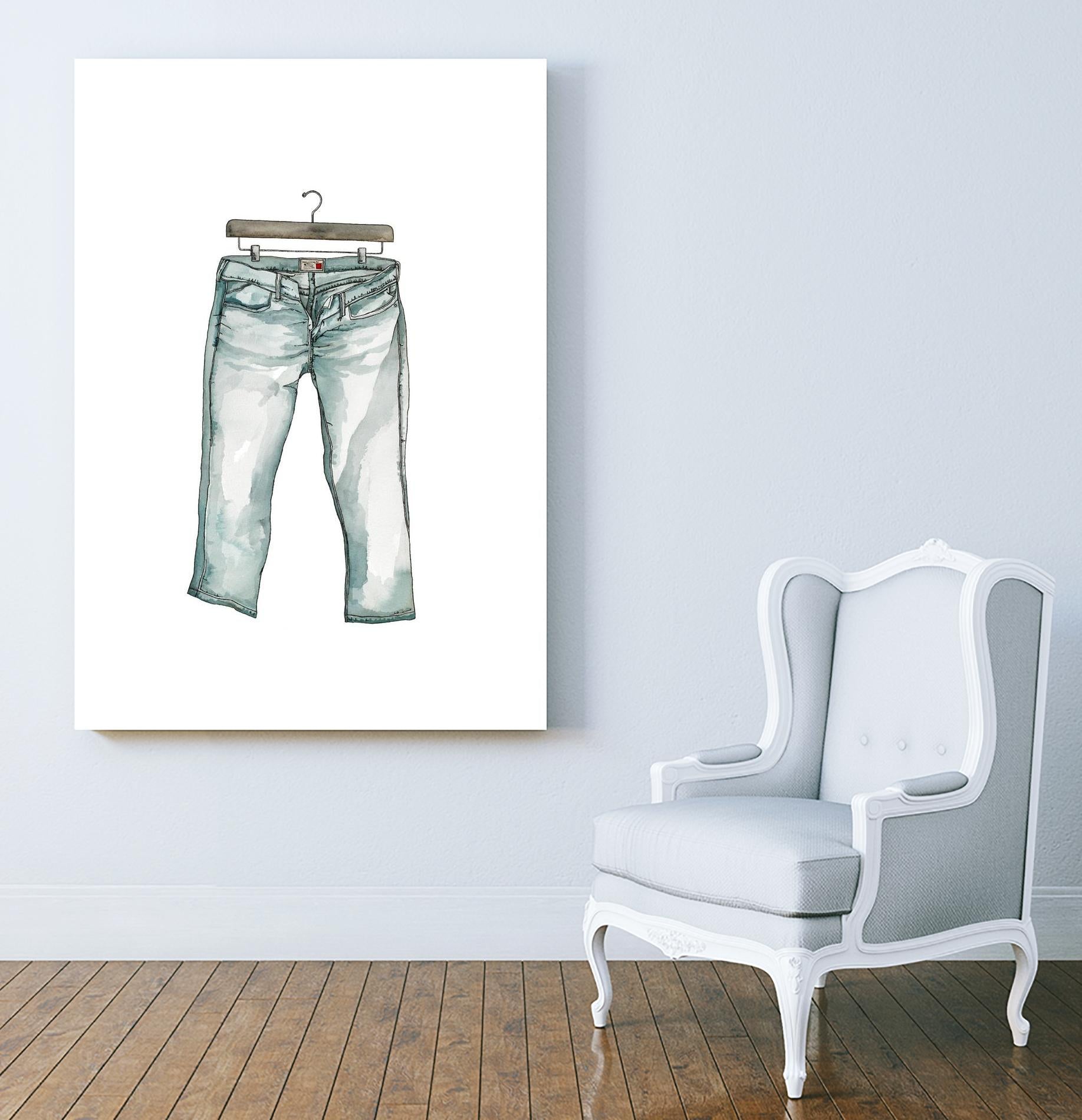 Wearables 2 by NM Studio on GIANT ART - blue figurative watercolor
