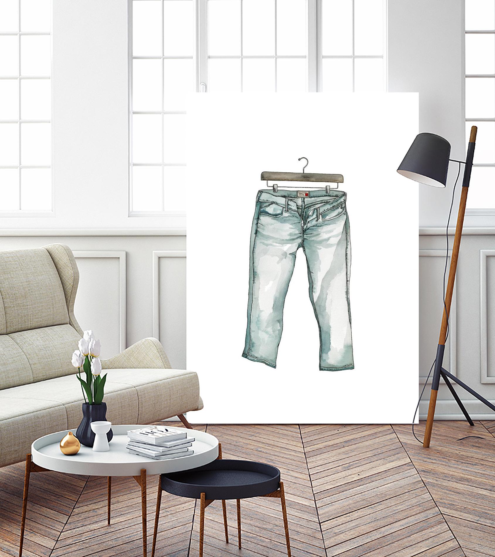 Wearables 2 by NM Studio on GIANT ART - blue figurative watercolor