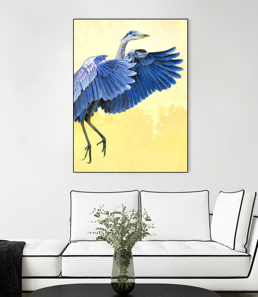 Great Blue Heron by Max Hayslette on GIANT ART - blue animals