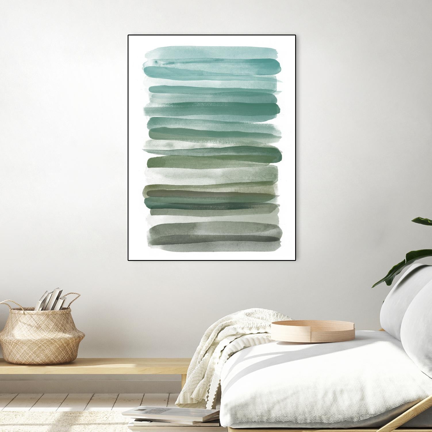 Watercolor Stripes A by THE Studio on GIANT ART - turquoise abstract