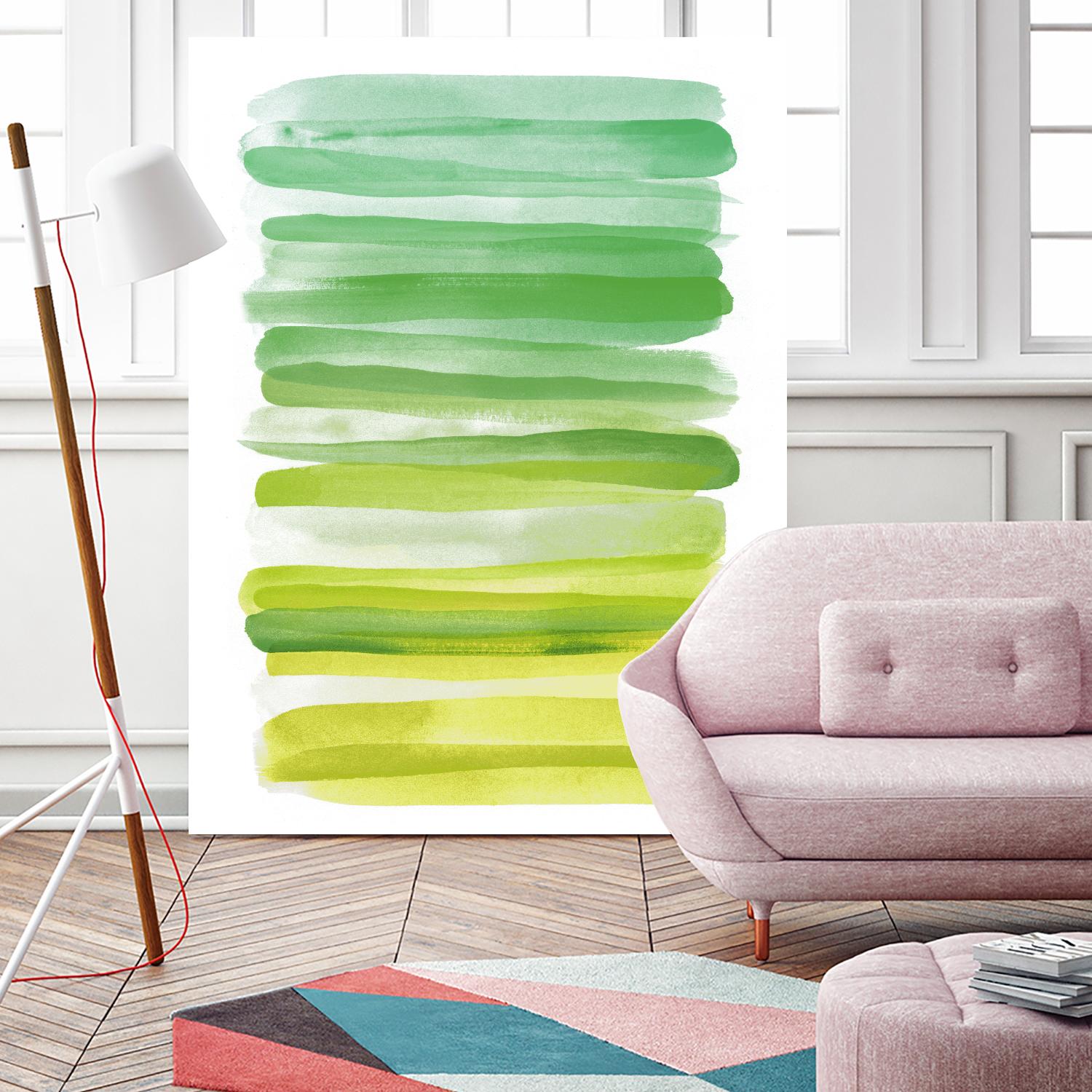 Watercolor Stripes D by THE Studio on GIANT ART - white abstract