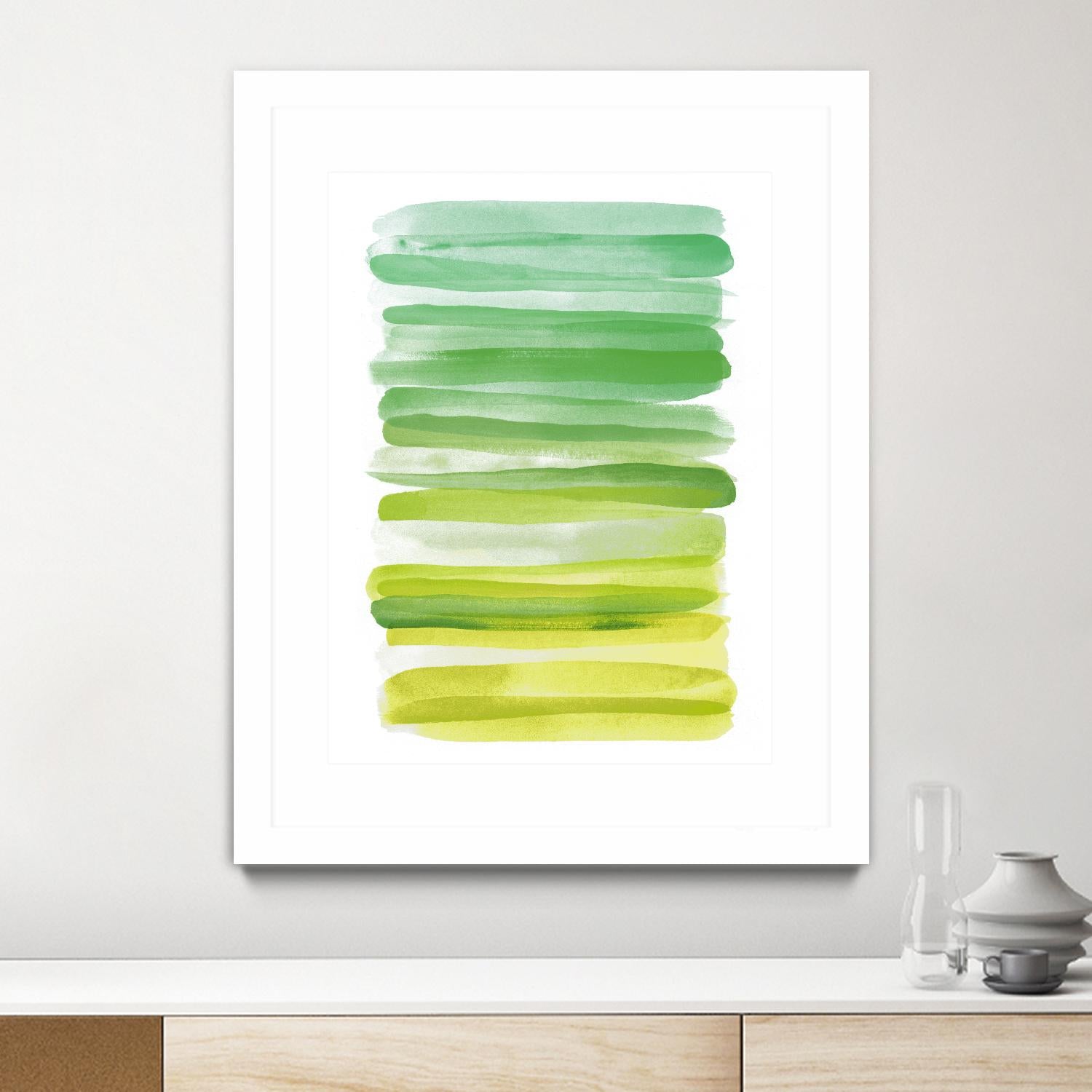 Watercolor Stripes D by THE Studio on GIANT ART - white abstract