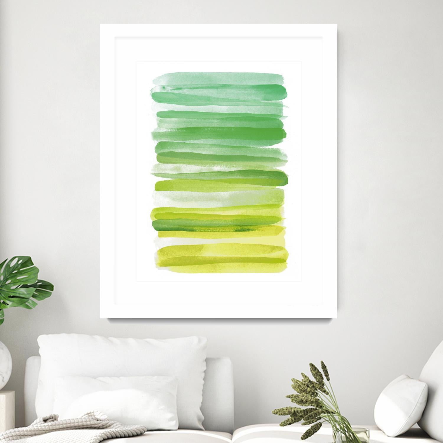 Watercolor Stripes D by THE Studio on GIANT ART - white abstract