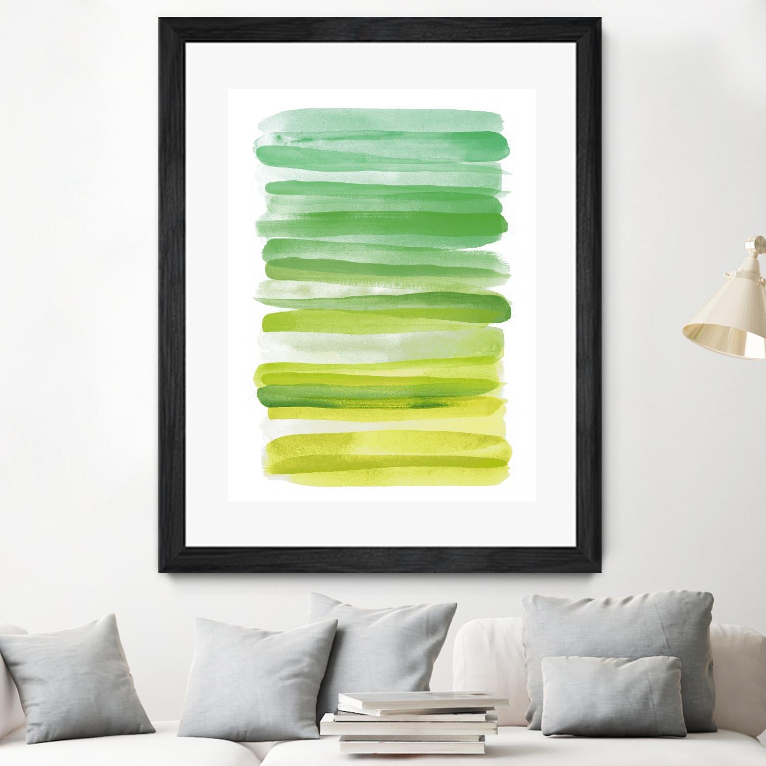 Watercolor Stripes D by THE Studio on GIANT ART - white abstract