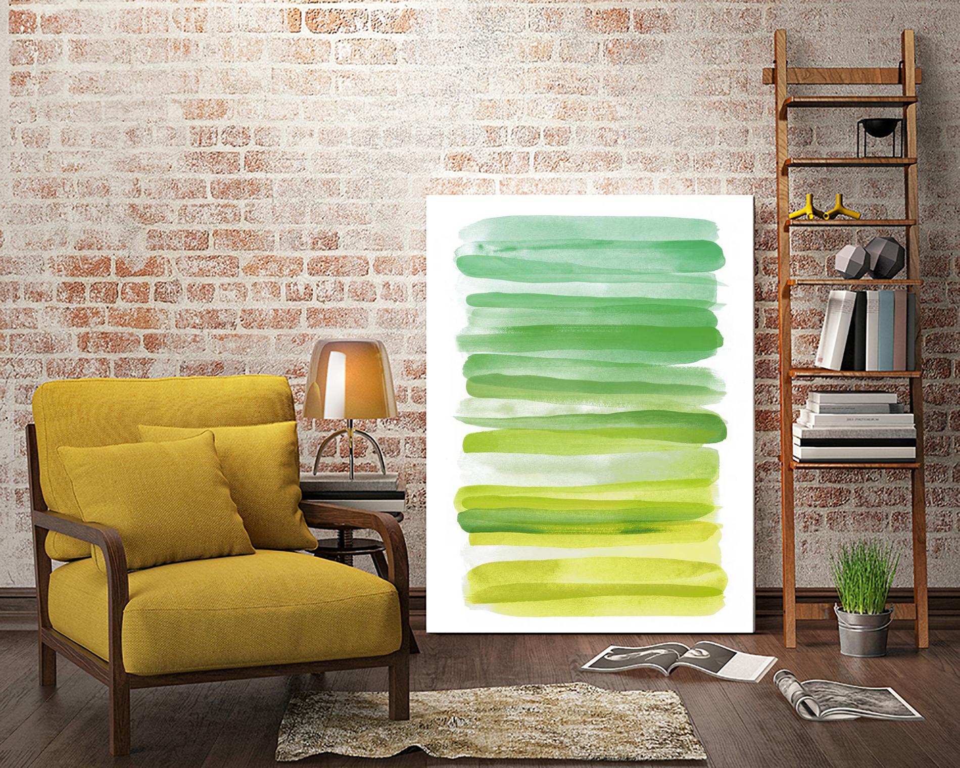Watercolor Stripes D by THE Studio on GIANT ART - white abstract