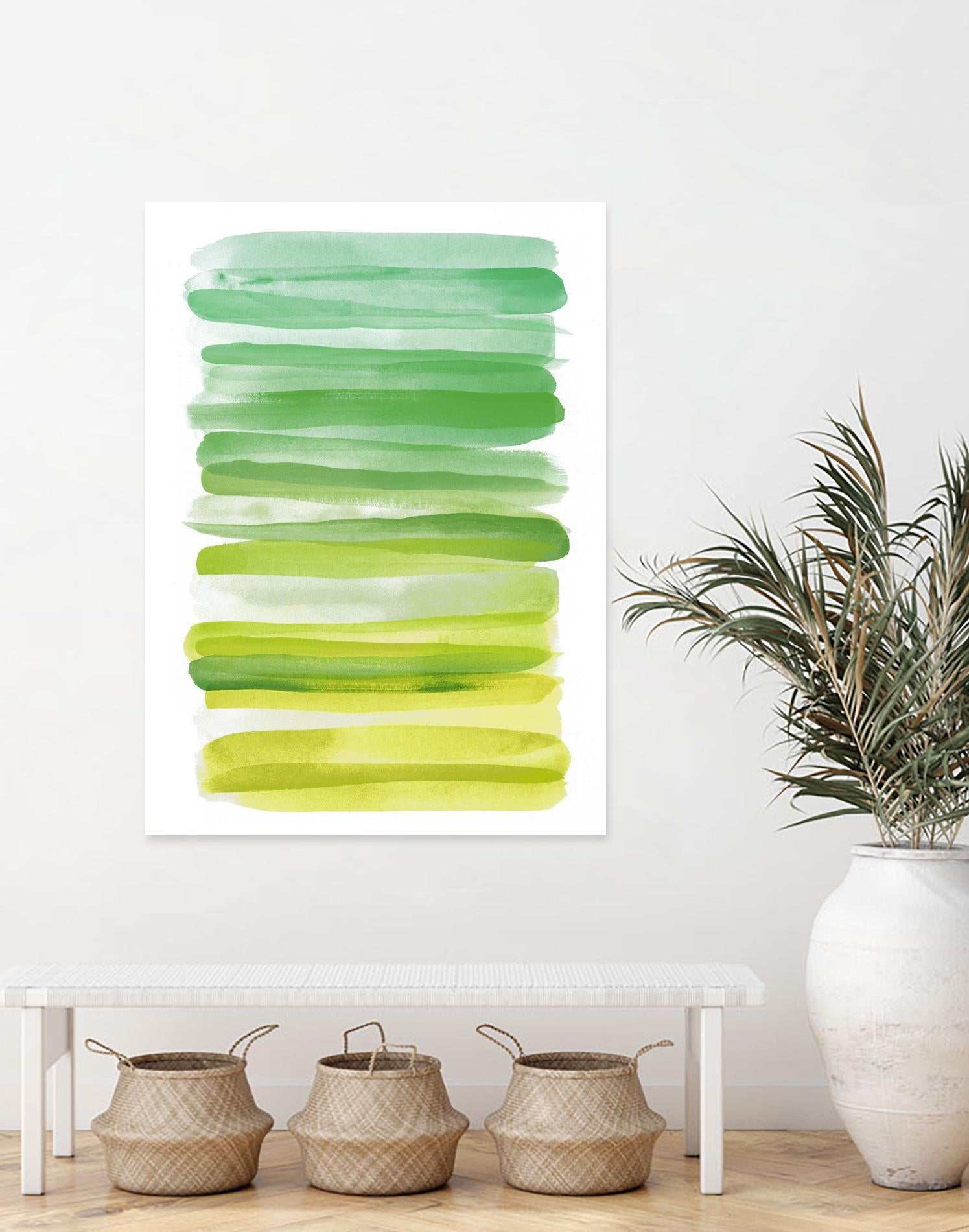 Watercolor Stripes D by THE Studio on GIANT ART - white abstract