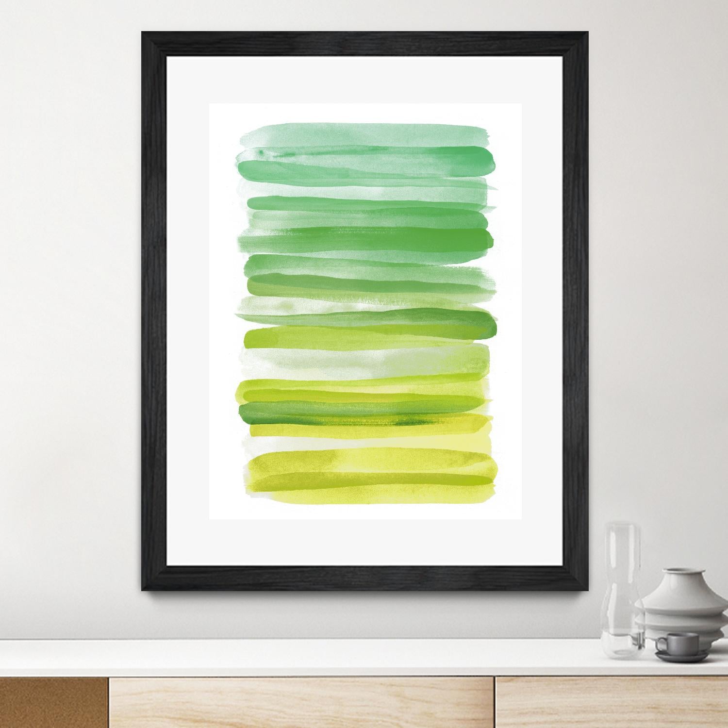 Watercolor Stripes D by THE Studio on GIANT ART - white abstract