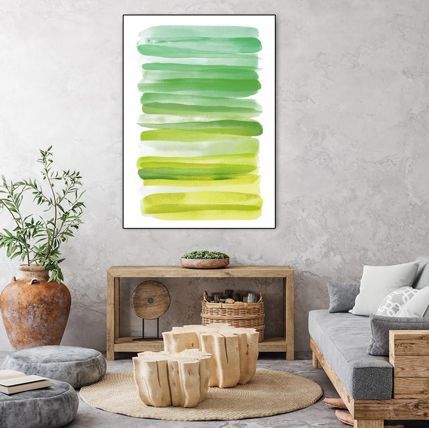 Watercolor Stripes D by THE Studio on GIANT ART - white abstract