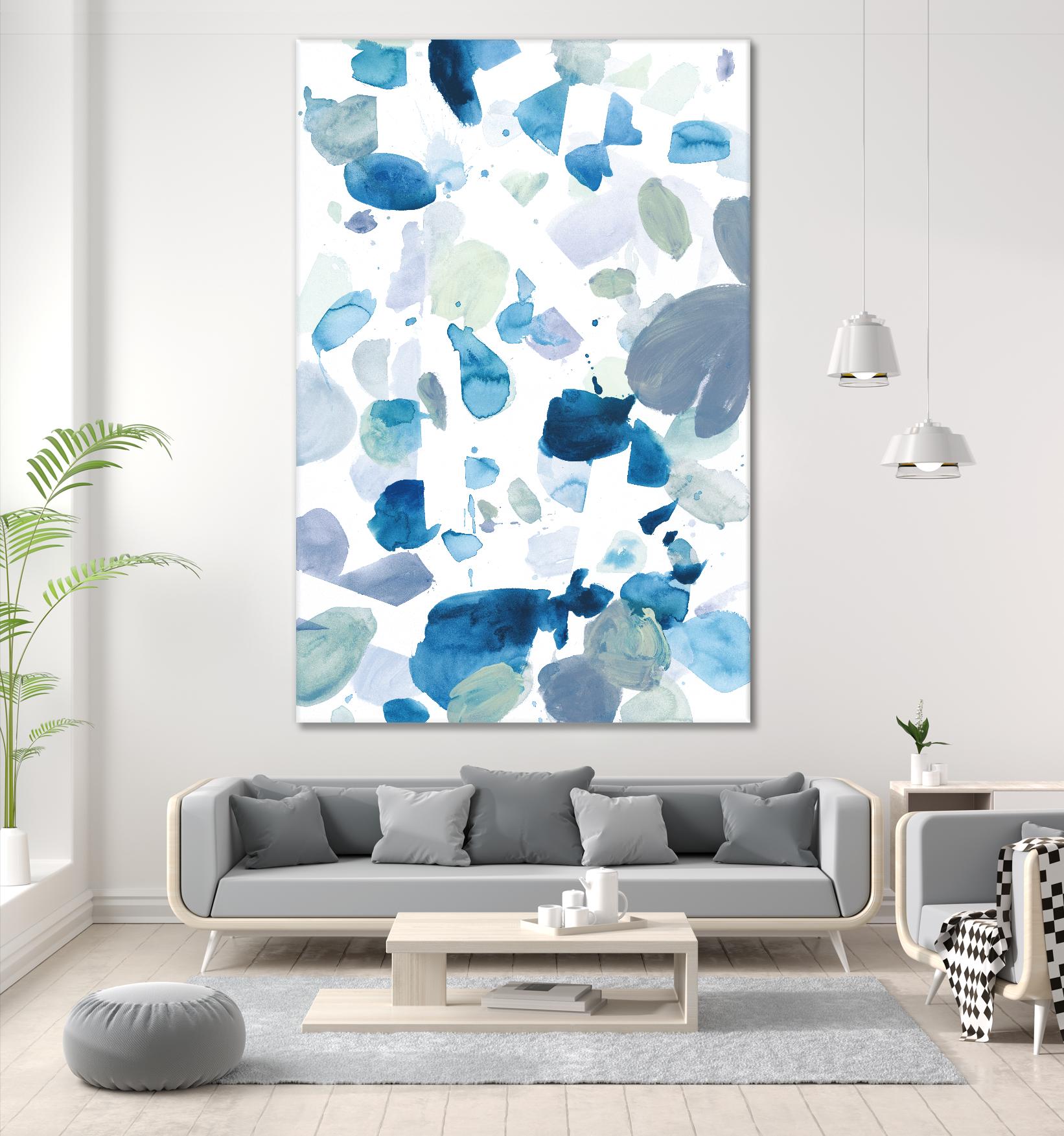 Butterfly Dance in Blue B by Allyson Fukushima on GIANT ART - white abstract