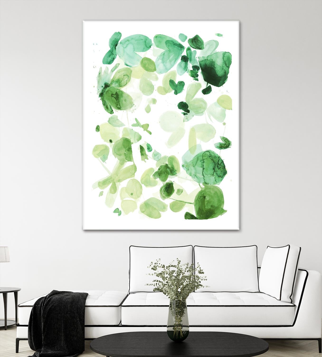 Butterfly Dance in Green C by Allyson Fukushima on GIANT ART - white abstract