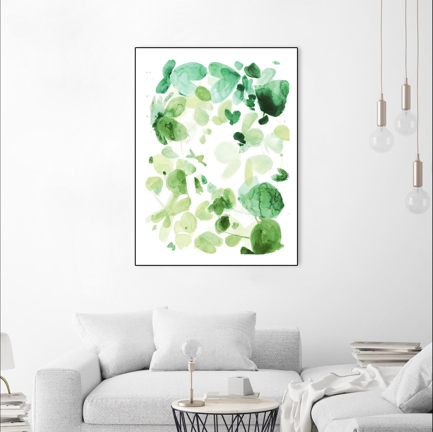 Butterfly Dance in Green C by Allyson Fukushima on GIANT ART - white abstract