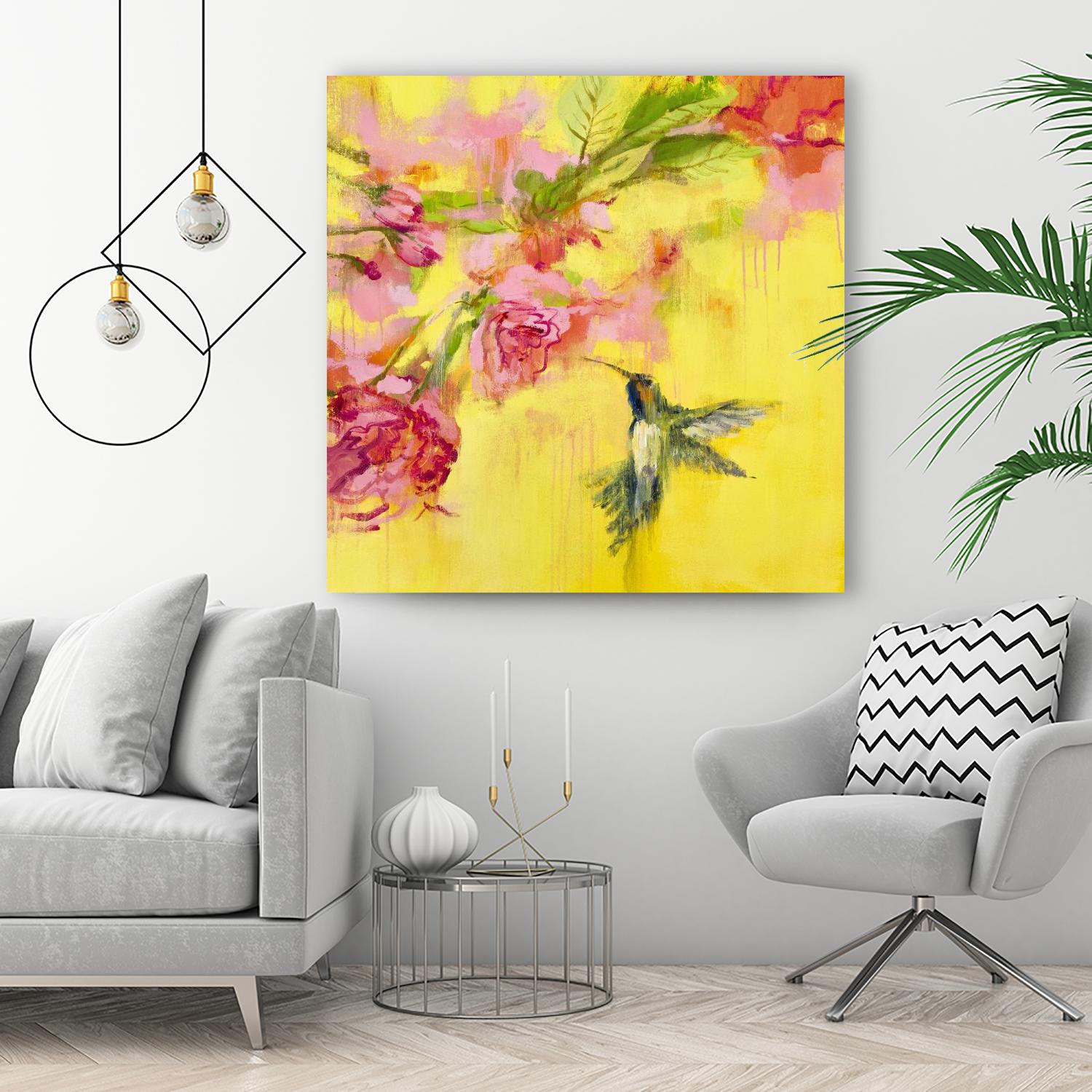 Hummingbird 1 by PN Studio on GIANT ART - pink flowers colibri