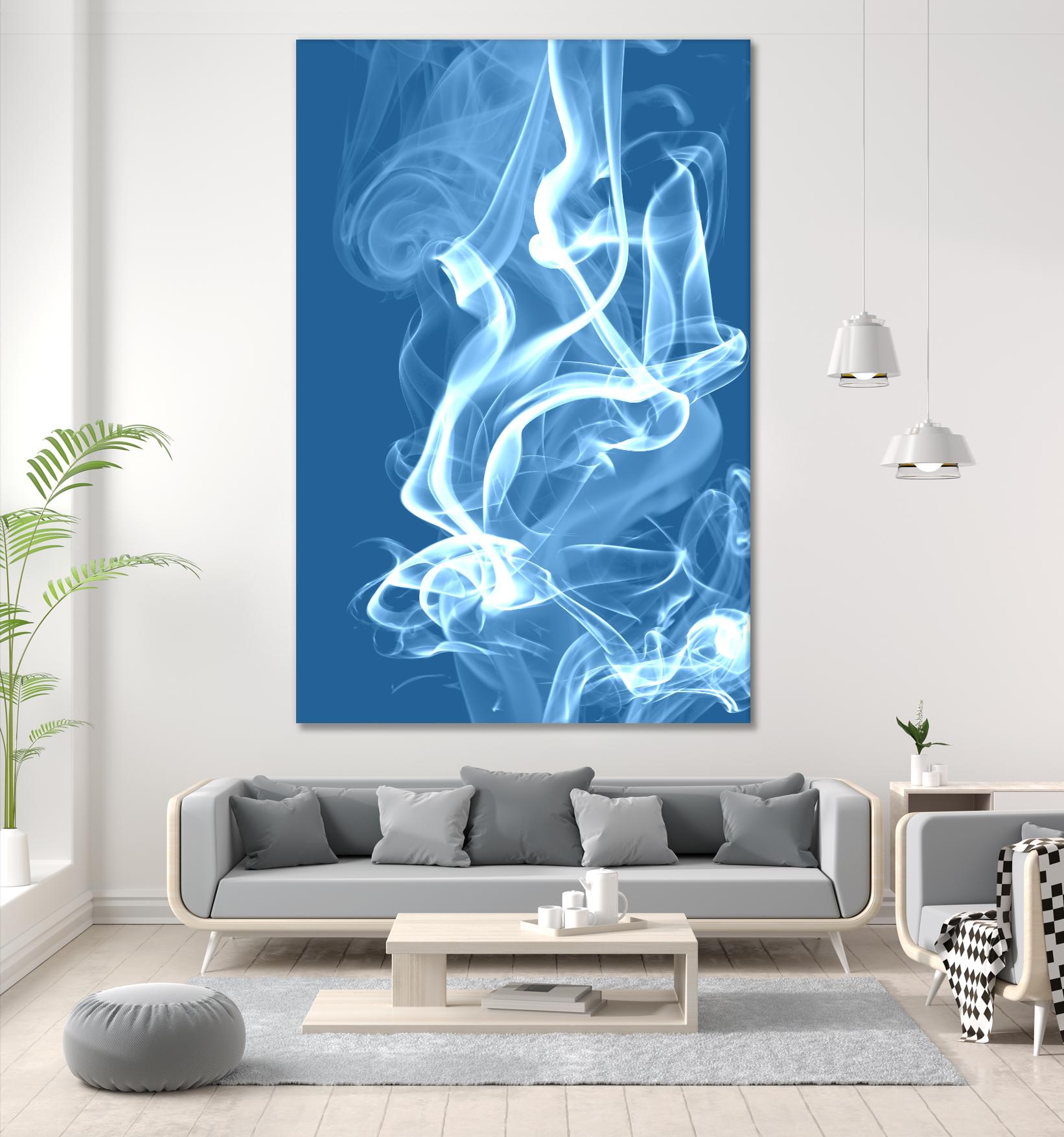 Cyan Smoke by GI ArtLab on GIANT ART - white abstract