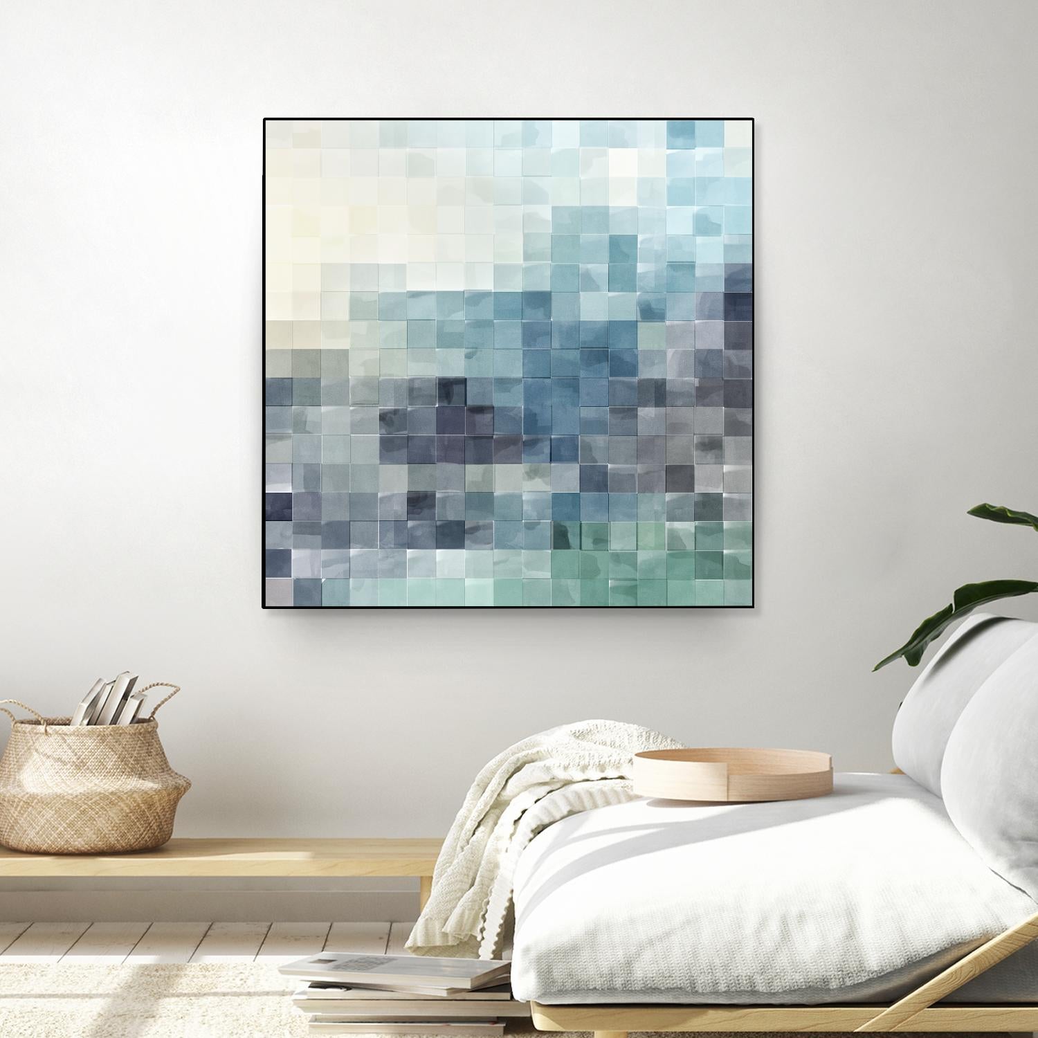 Gridded Watercolor Landscape A by THE Studio on GIANT ART - green abstract