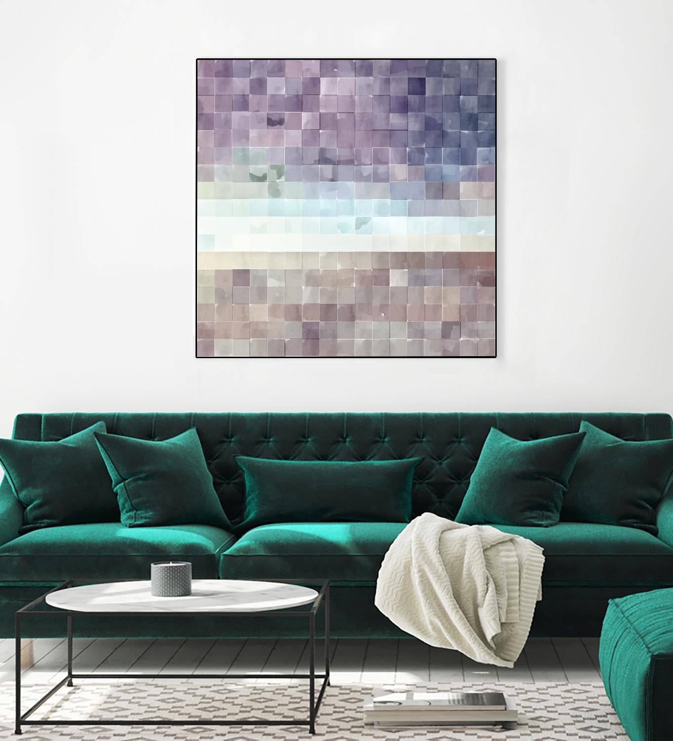 Gridded Watercolor Landscape B by THE Studio on GIANT ART - blue abstract