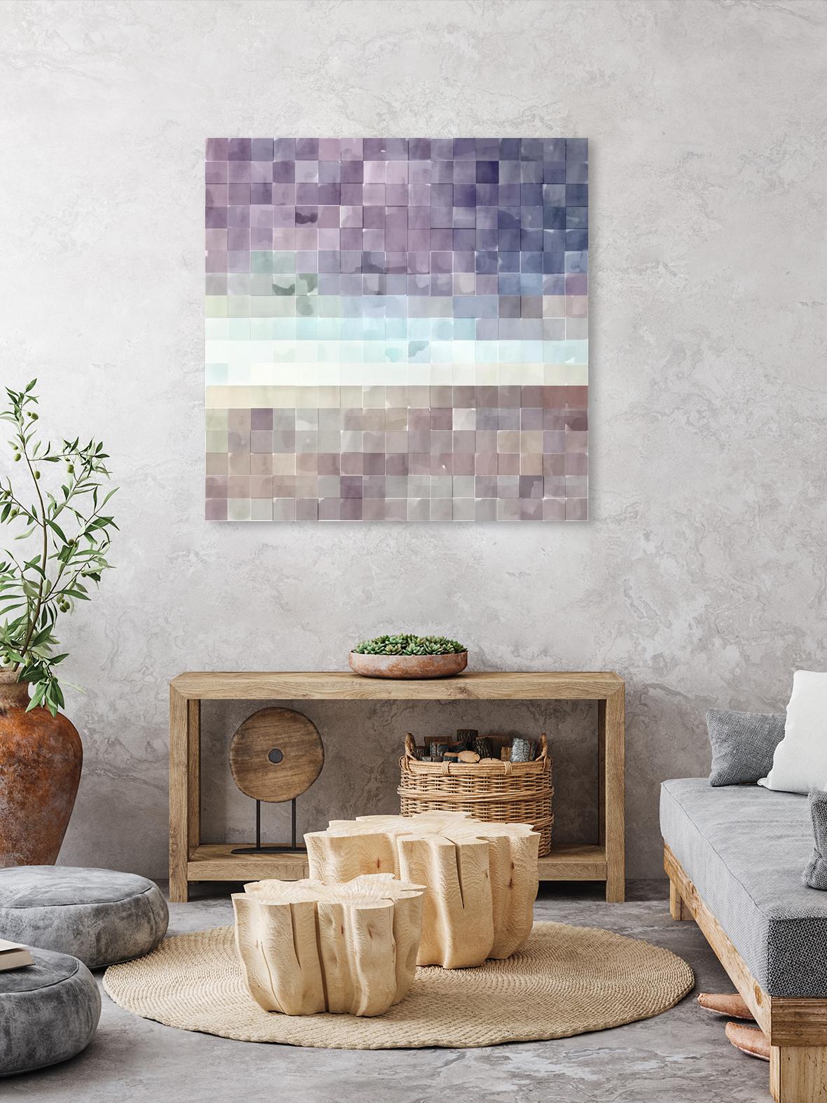 Gridded Watercolor Landscape B by THE Studio on GIANT ART - blue abstract