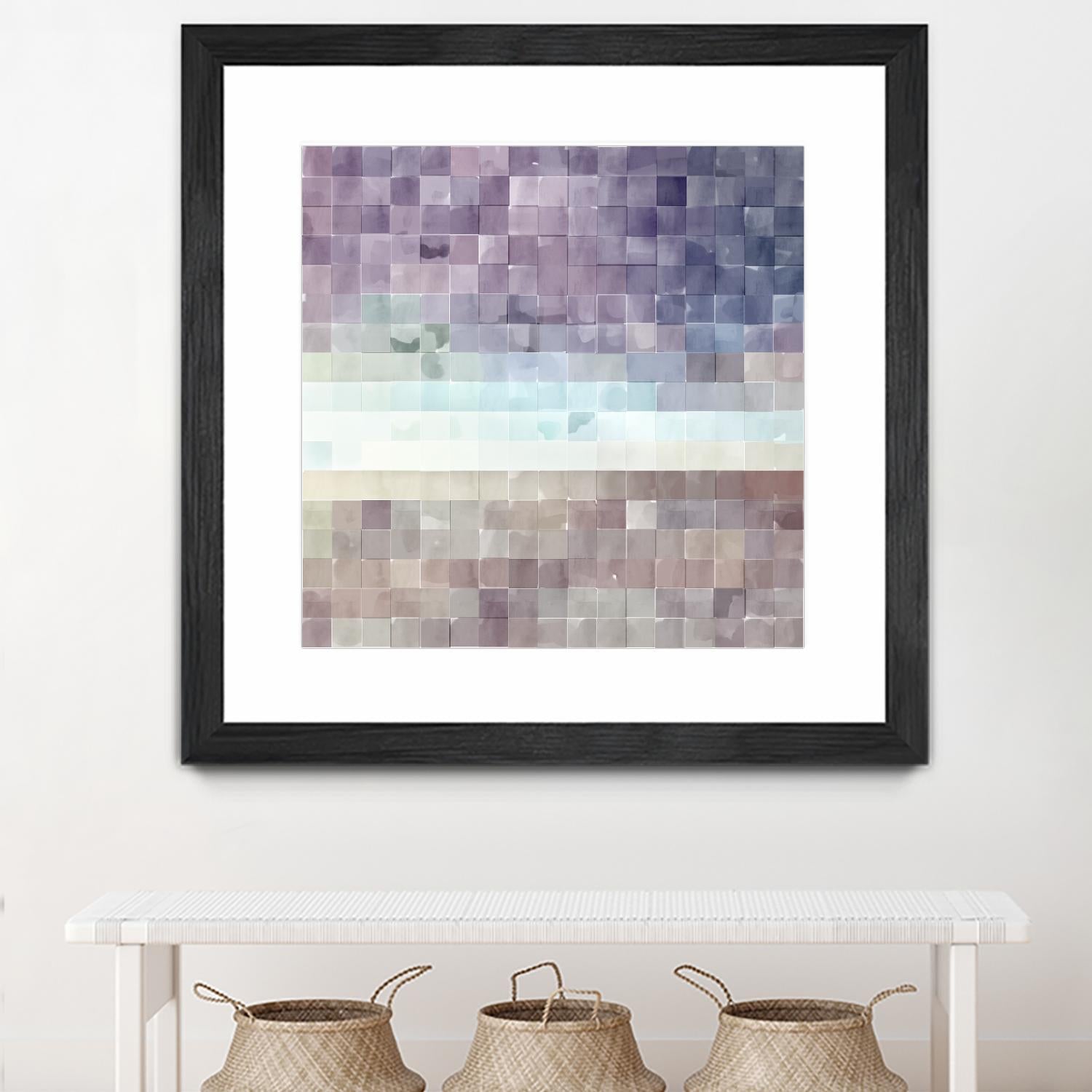 Gridded Watercolor Landscape B by THE Studio on GIANT ART - blue abstract