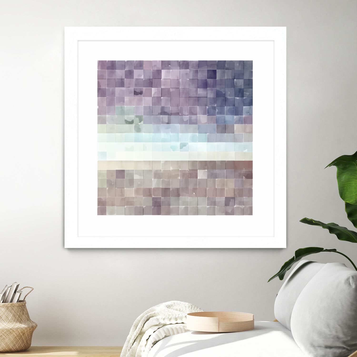 Gridded Watercolor Landscape B by THE Studio on GIANT ART - blue abstract