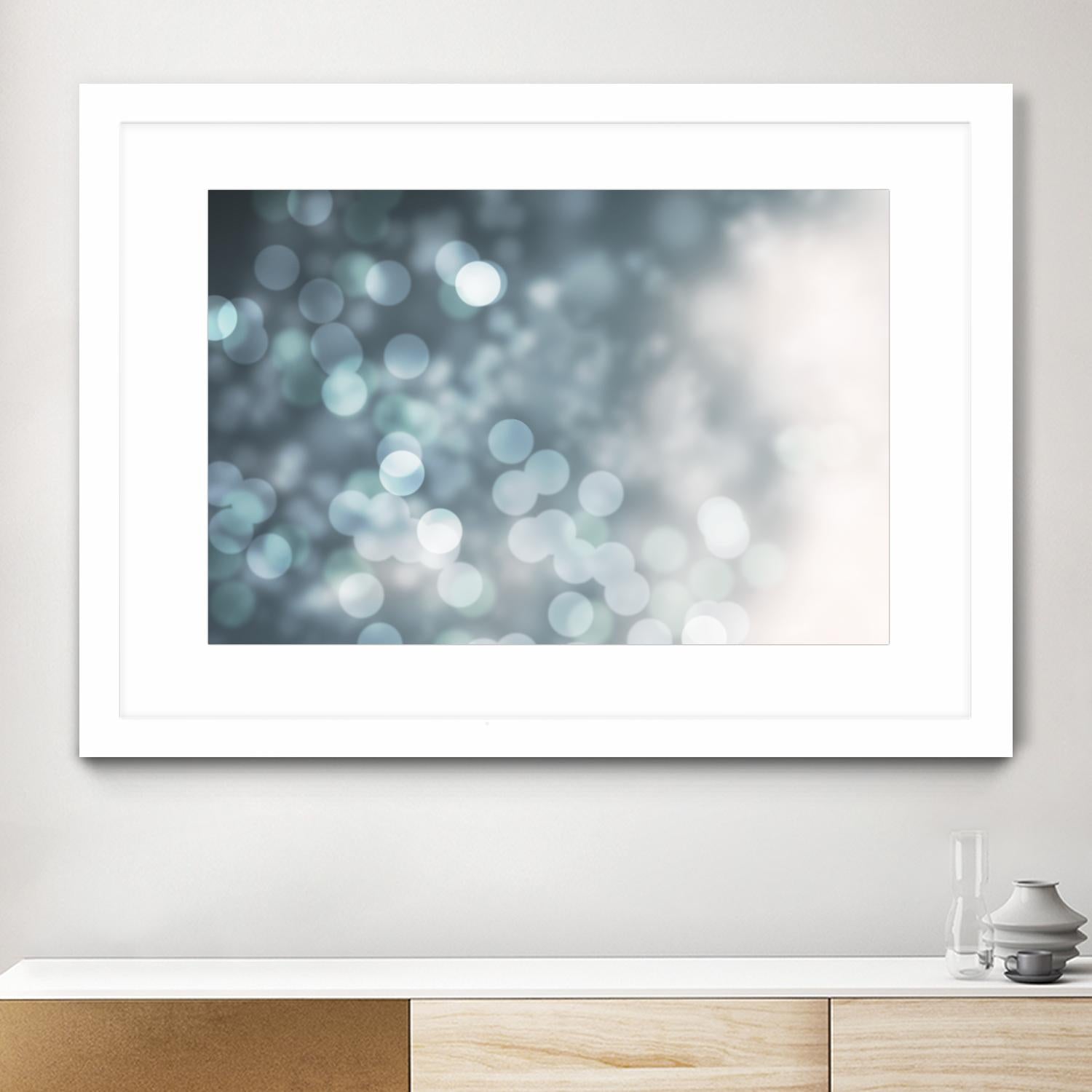 Dreamy Bokeh Midnight by THE Studio on GIANT ART - white abstract