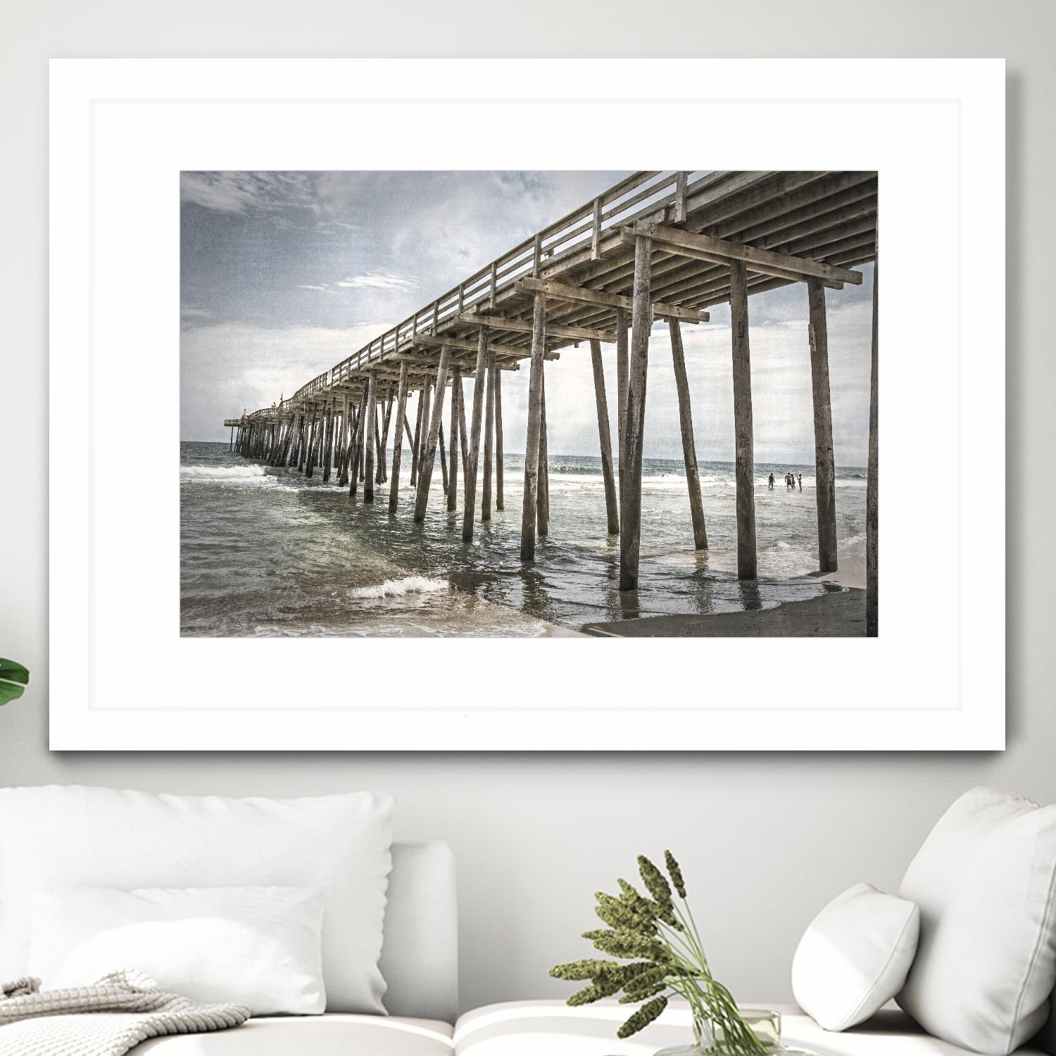 Old Wooden Pier by Lillis Werder on GIANT ART - brown costal