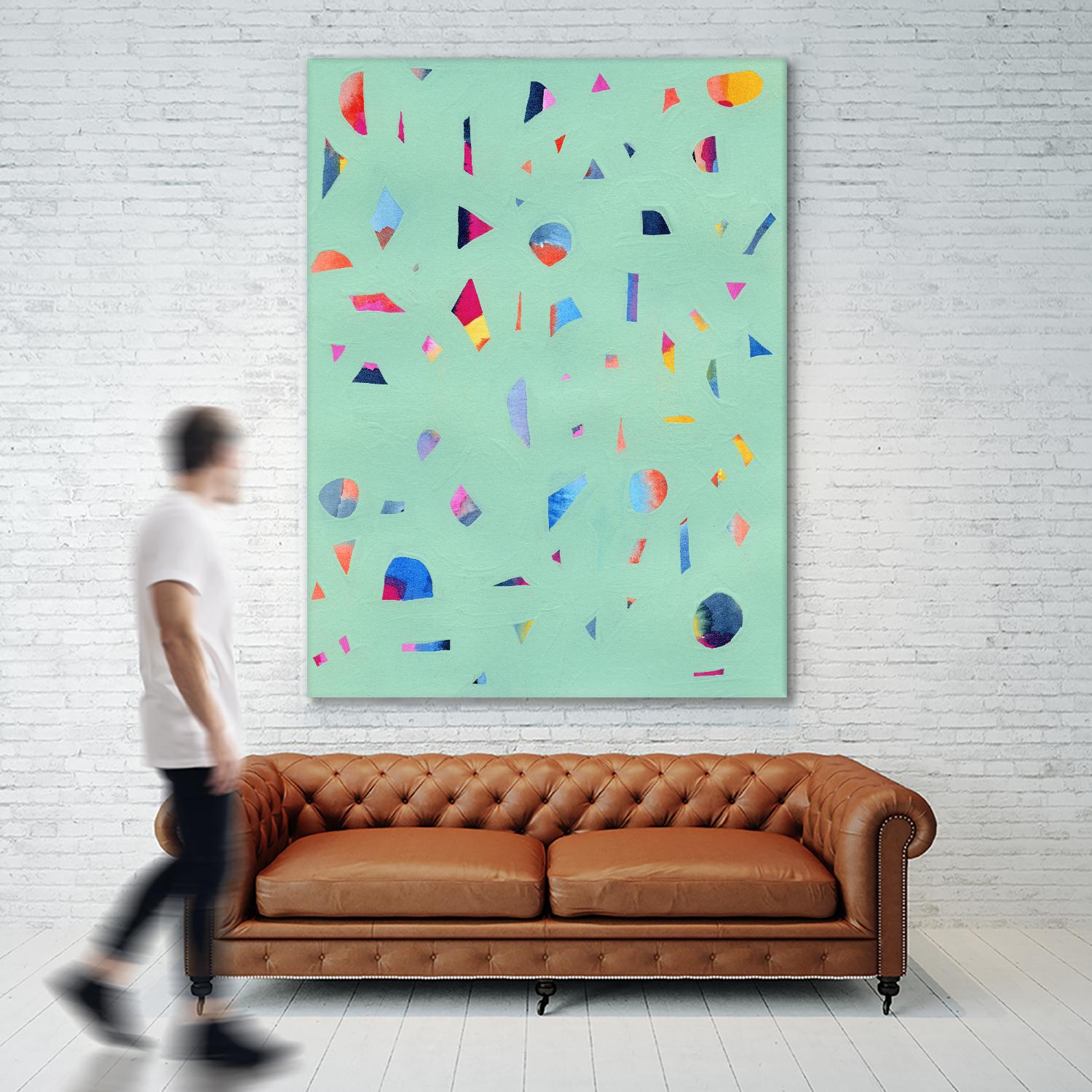 Confetti 1 by Erin Lin on GIANT ART - turquoise abstract