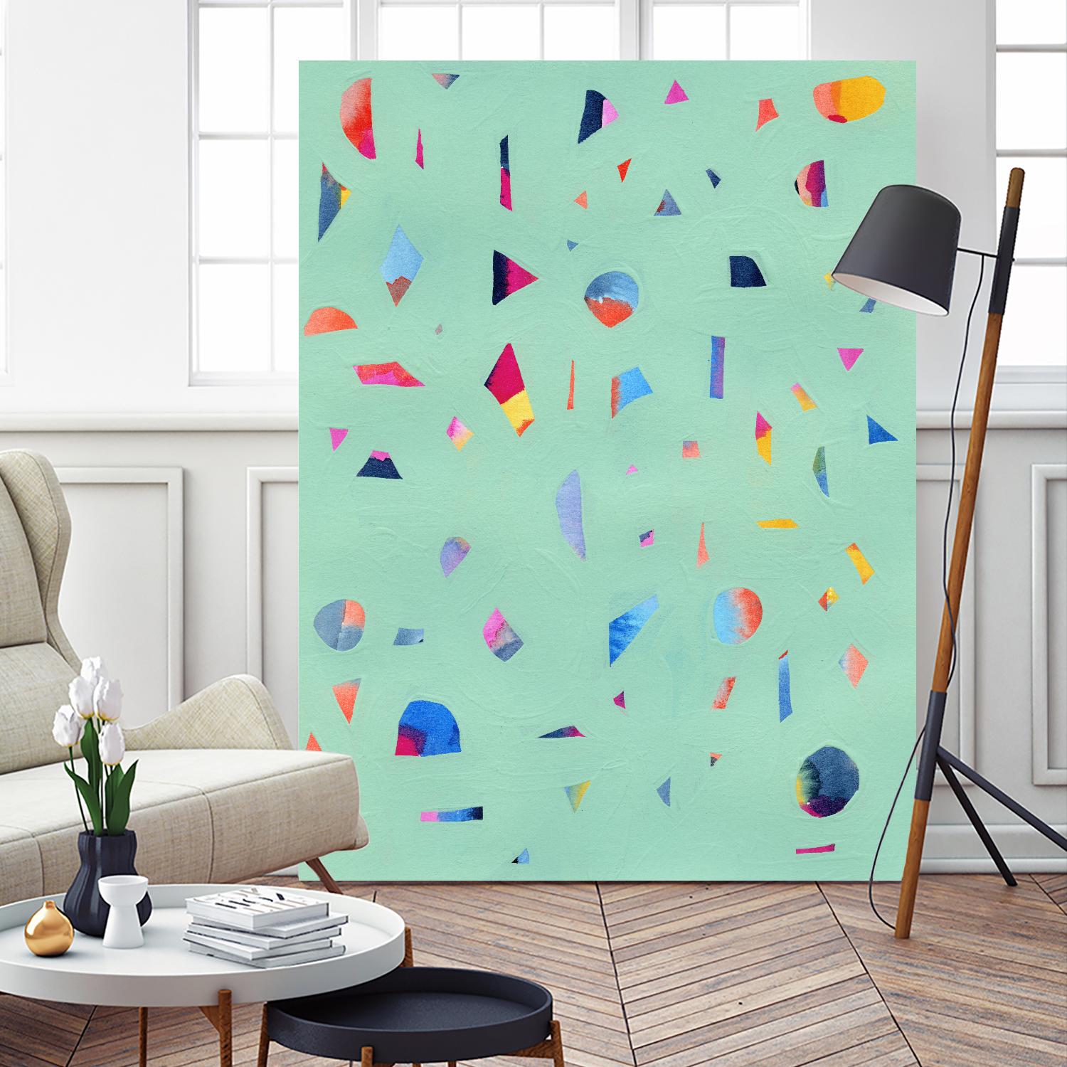 Confetti 1 by Erin Lin on GIANT ART - turquoise abstract
