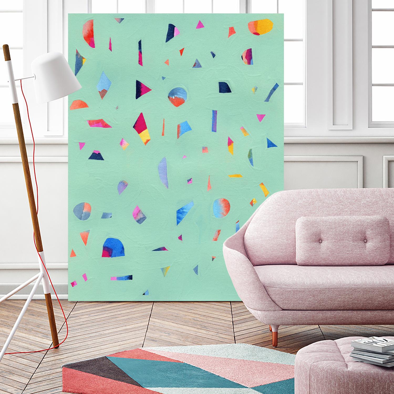 Confetti 1 by Erin Lin on GIANT ART - turquoise abstract