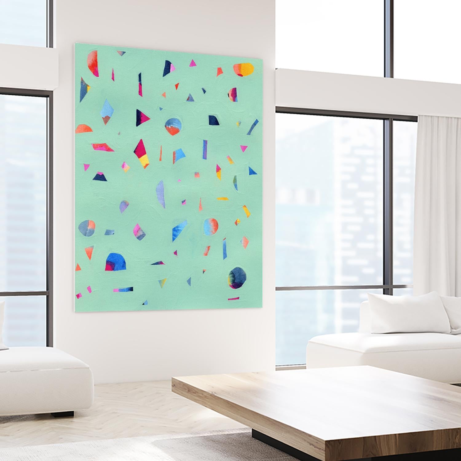 Confetti 1 by Erin Lin on GIANT ART - turquoise abstract