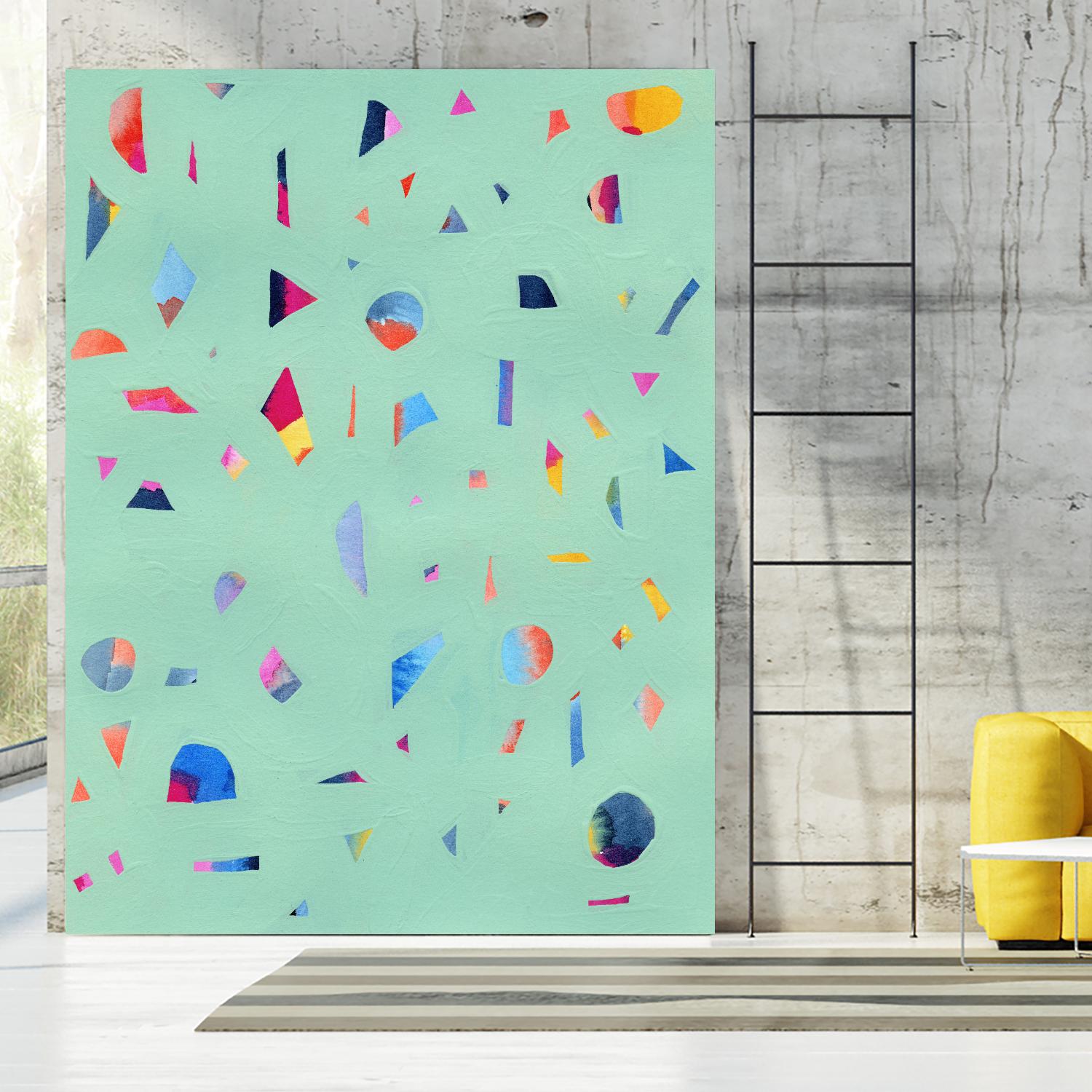 Confetti 1 by Erin Lin on GIANT ART - turquoise abstract