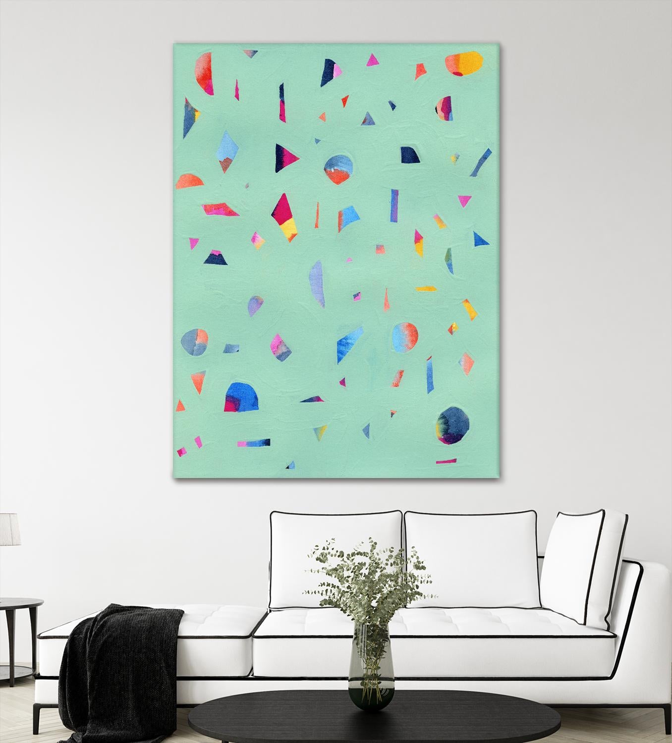Confetti 1 by Erin Lin on GIANT ART - turquoise abstract