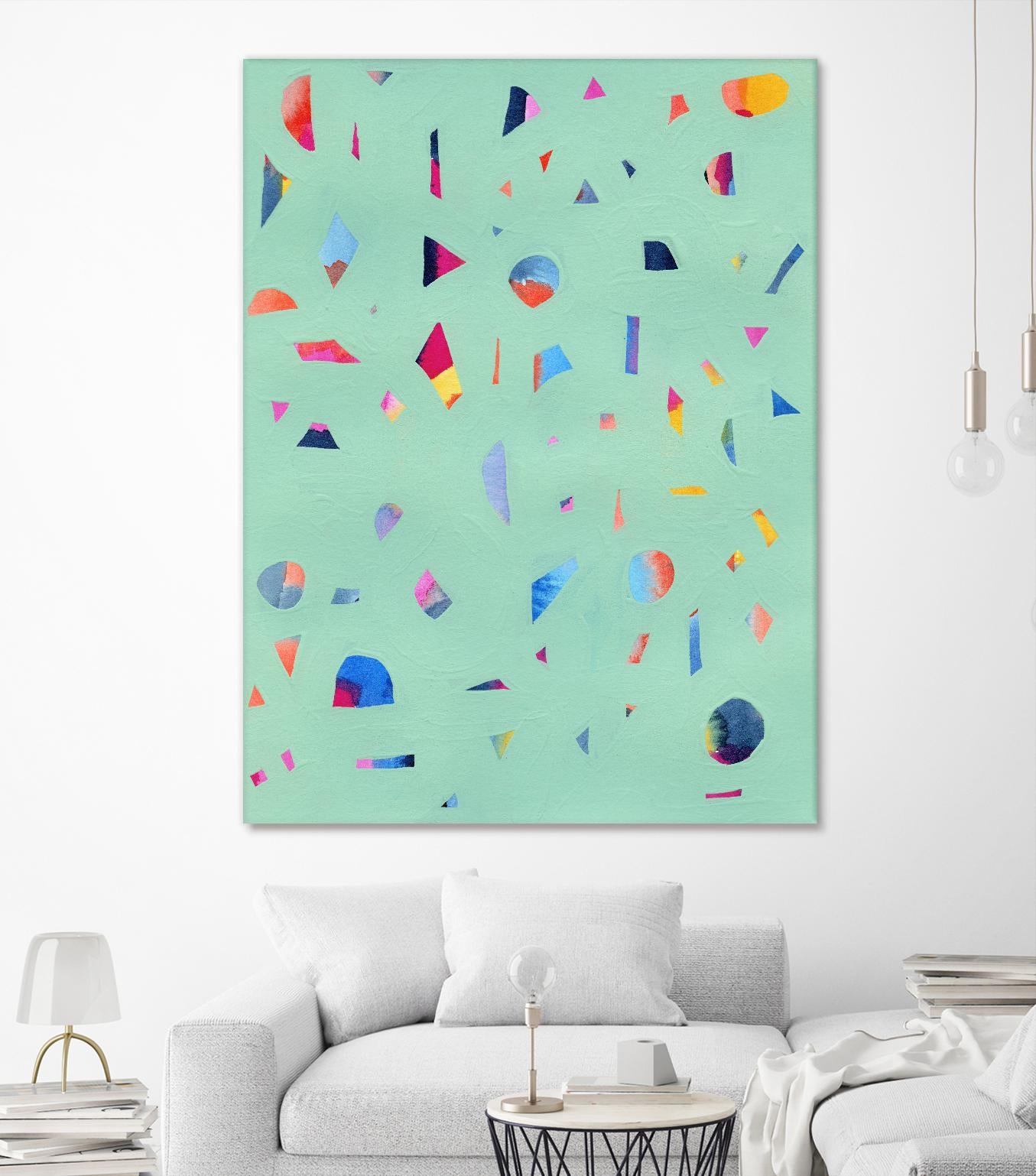 Confetti 1 by Erin Lin on GIANT ART - turquoise abstract