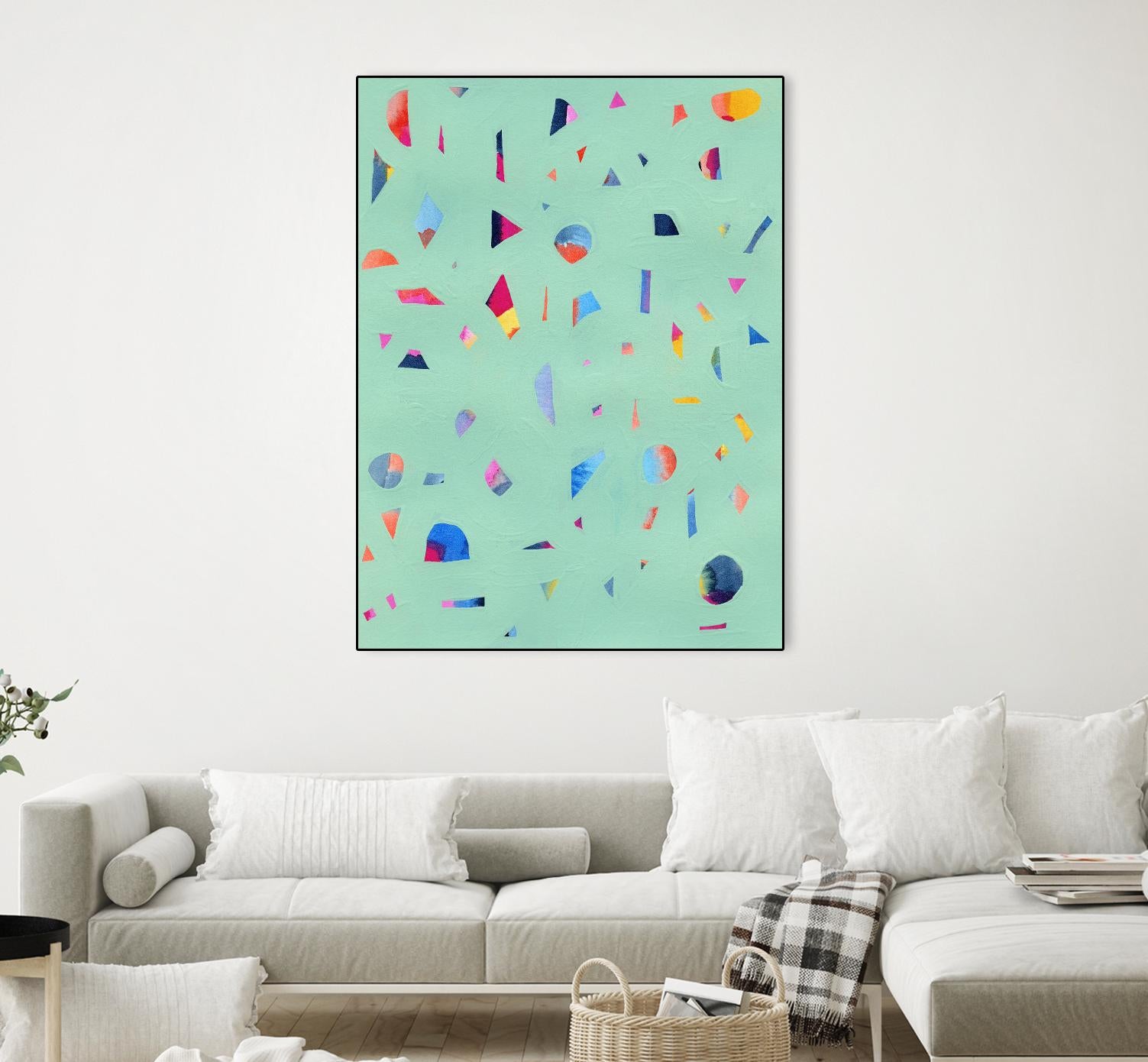 Confetti 1 by Erin Lin on GIANT ART - turquoise abstract