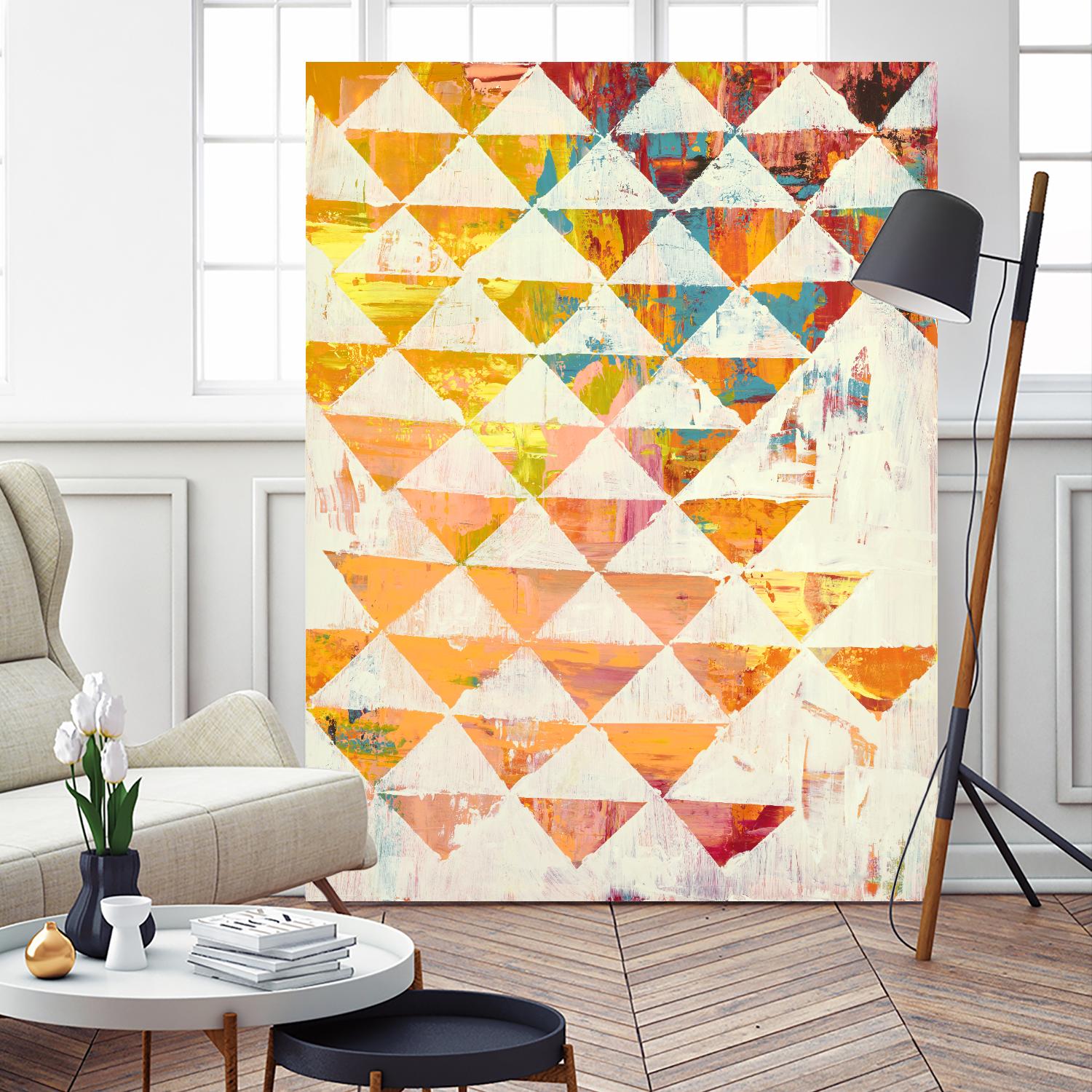 Triangular Configurations 1 by Akiko Hiromoto on GIANT ART - red abstract