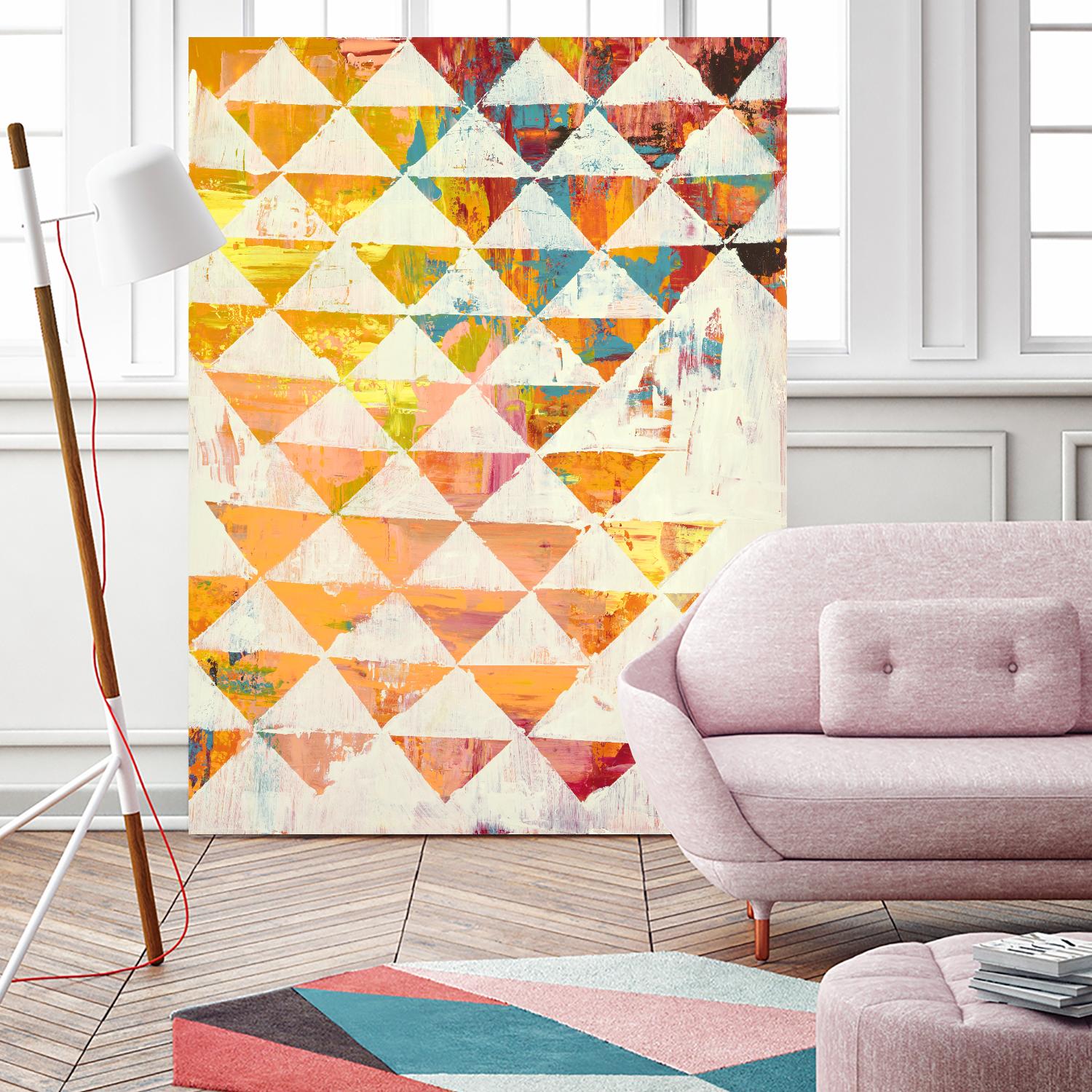 Triangular Configurations 1 by Akiko Hiromoto on GIANT ART - red abstract