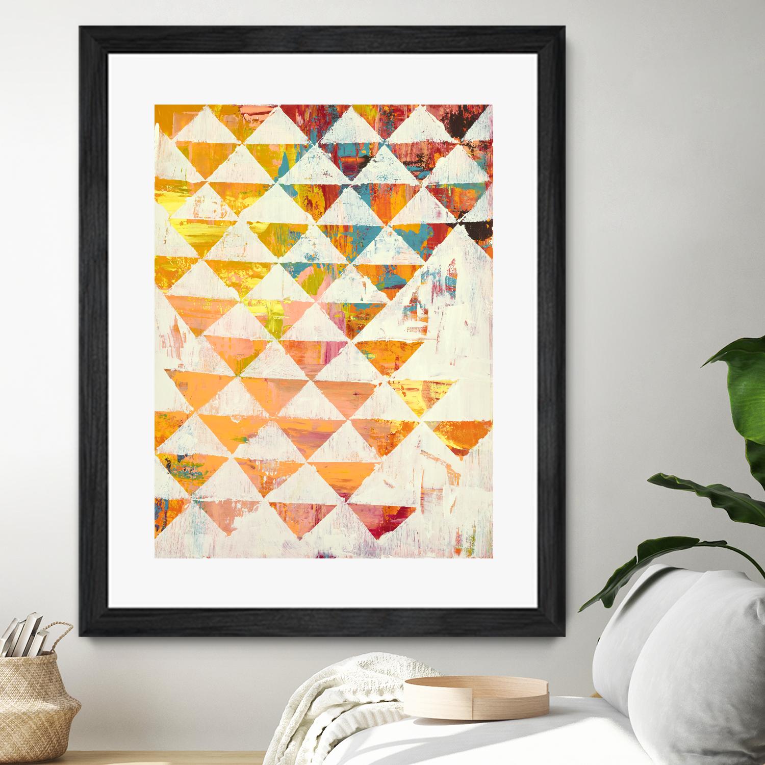 Triangular Configurations 1 by Akiko Hiromoto on GIANT ART - beige patterns