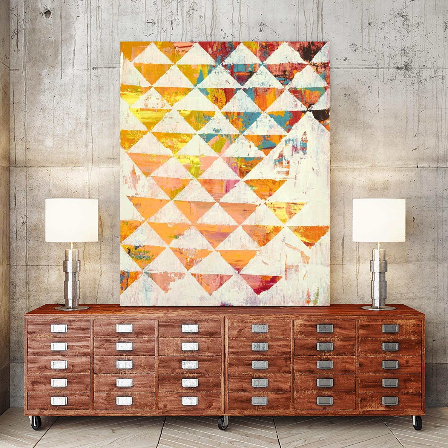 Triangular Configurations 1 by Akiko Hiromoto on GIANT ART - beige patterns