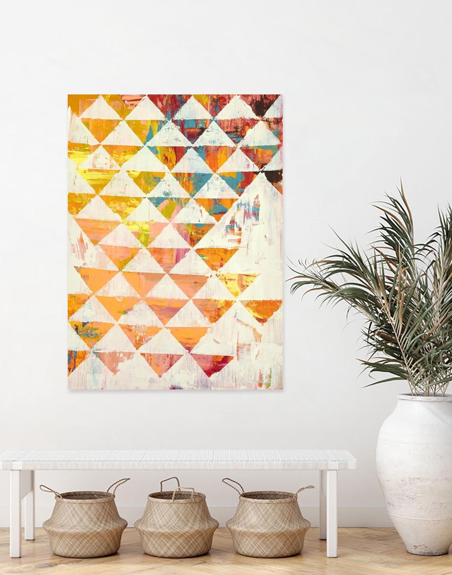 Triangular Configurations 1 by Akiko Hiromoto on GIANT ART - beige patterns