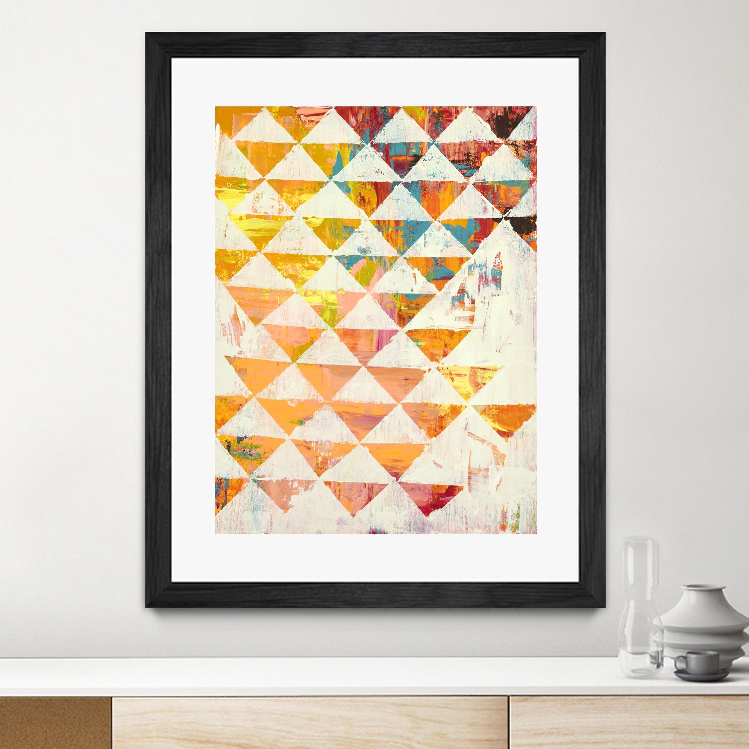 Triangular Configurations 1 by Akiko Hiromoto on GIANT ART - beige patterns