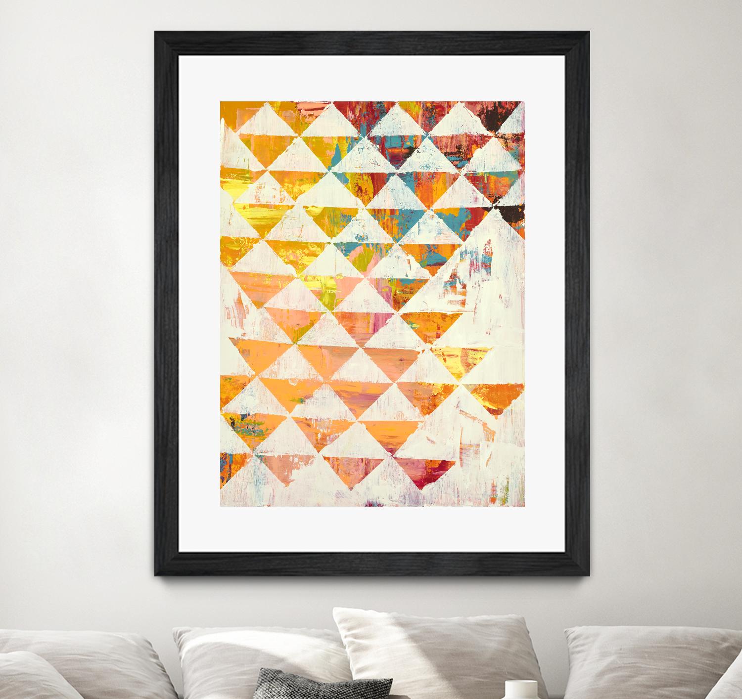 Triangular Configurations 1 by Akiko Hiromoto on GIANT ART - beige patterns