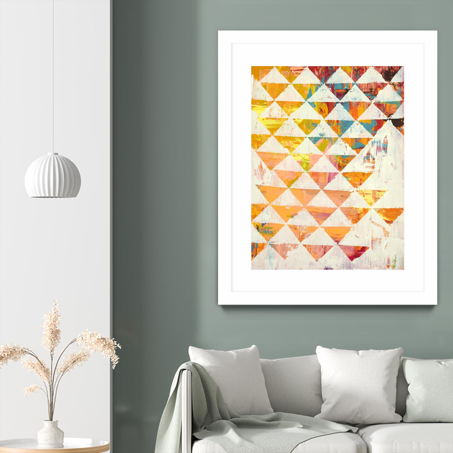 Triangular Configurations 1 by Akiko Hiromoto on GIANT ART - beige patterns