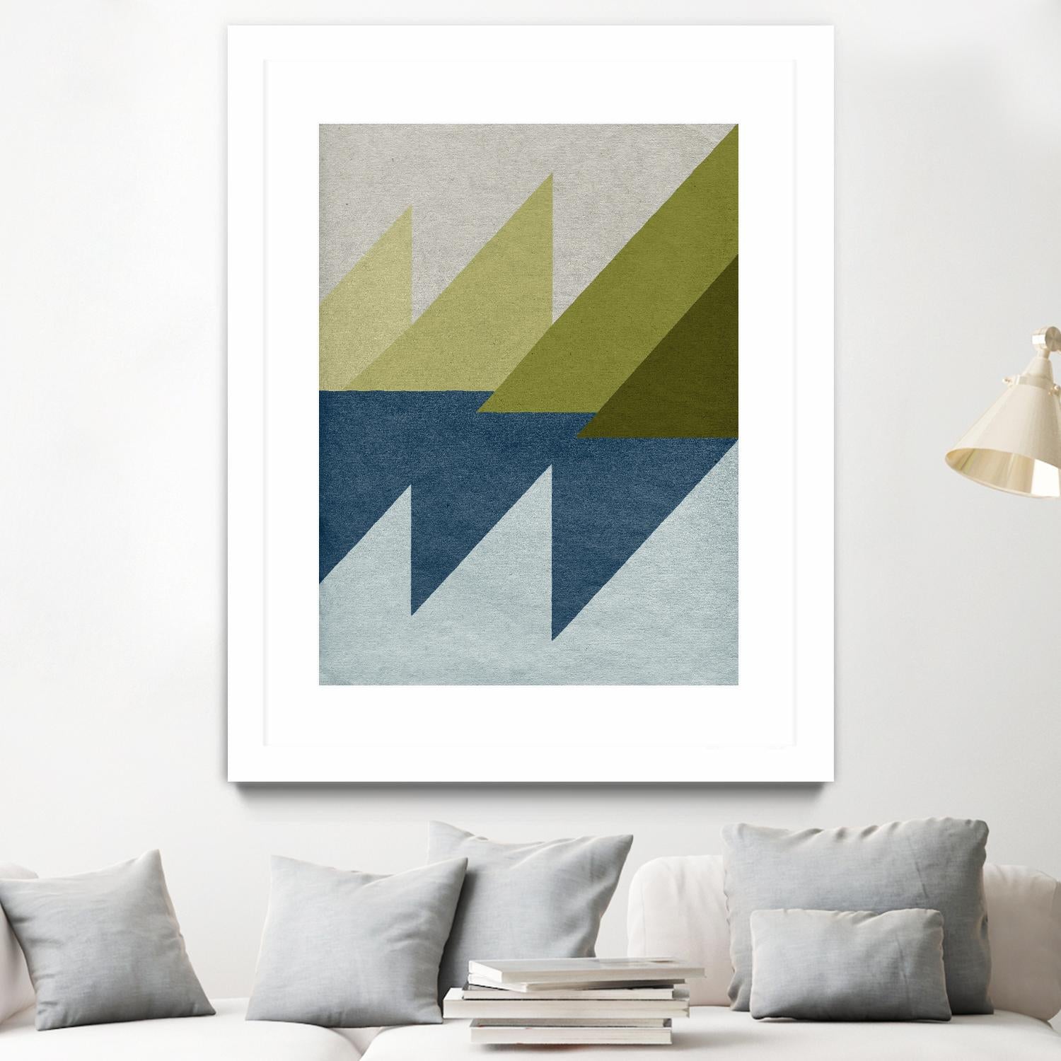 New Linen Geometrics D by GI ArtLab on GIANT ART - blue abstract