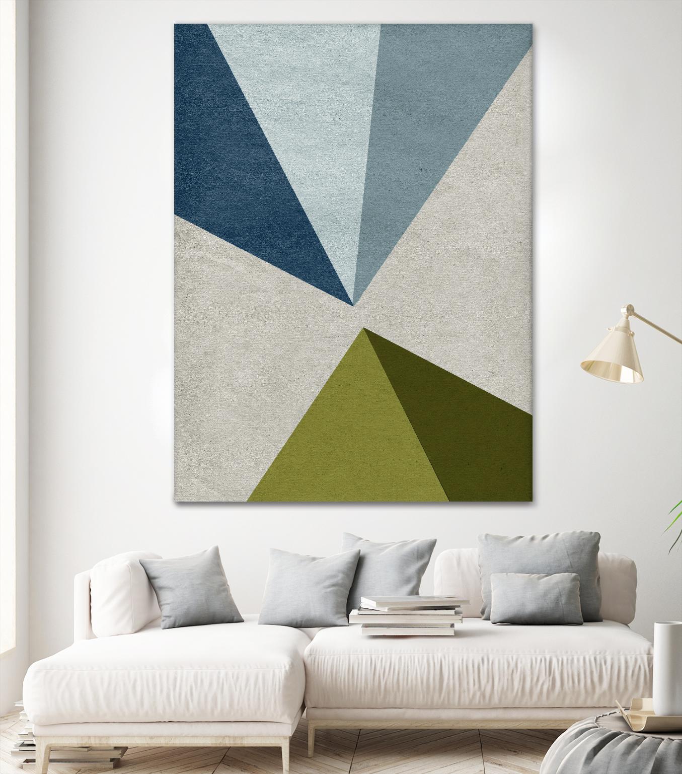 New Linen Geometrics E by GI ArtLab on GIANT ART - grey abstract